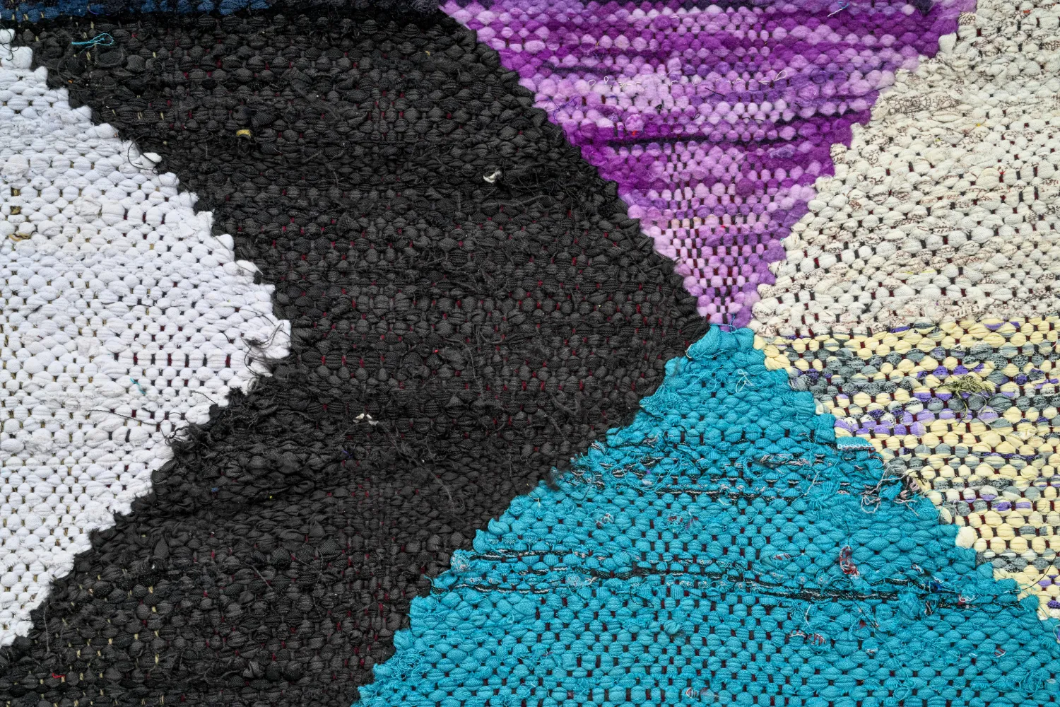 Tapis berbère marocain Boucherouite 155 x 290 cm