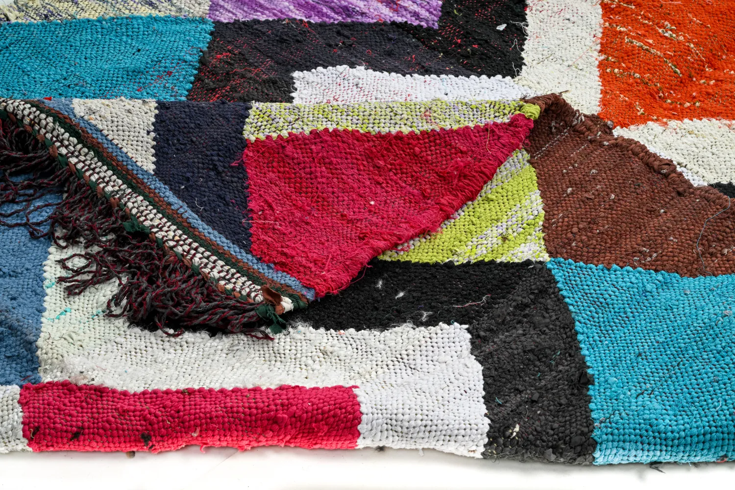 Tapis berbère marocain Boucherouite 155 x 290 cm