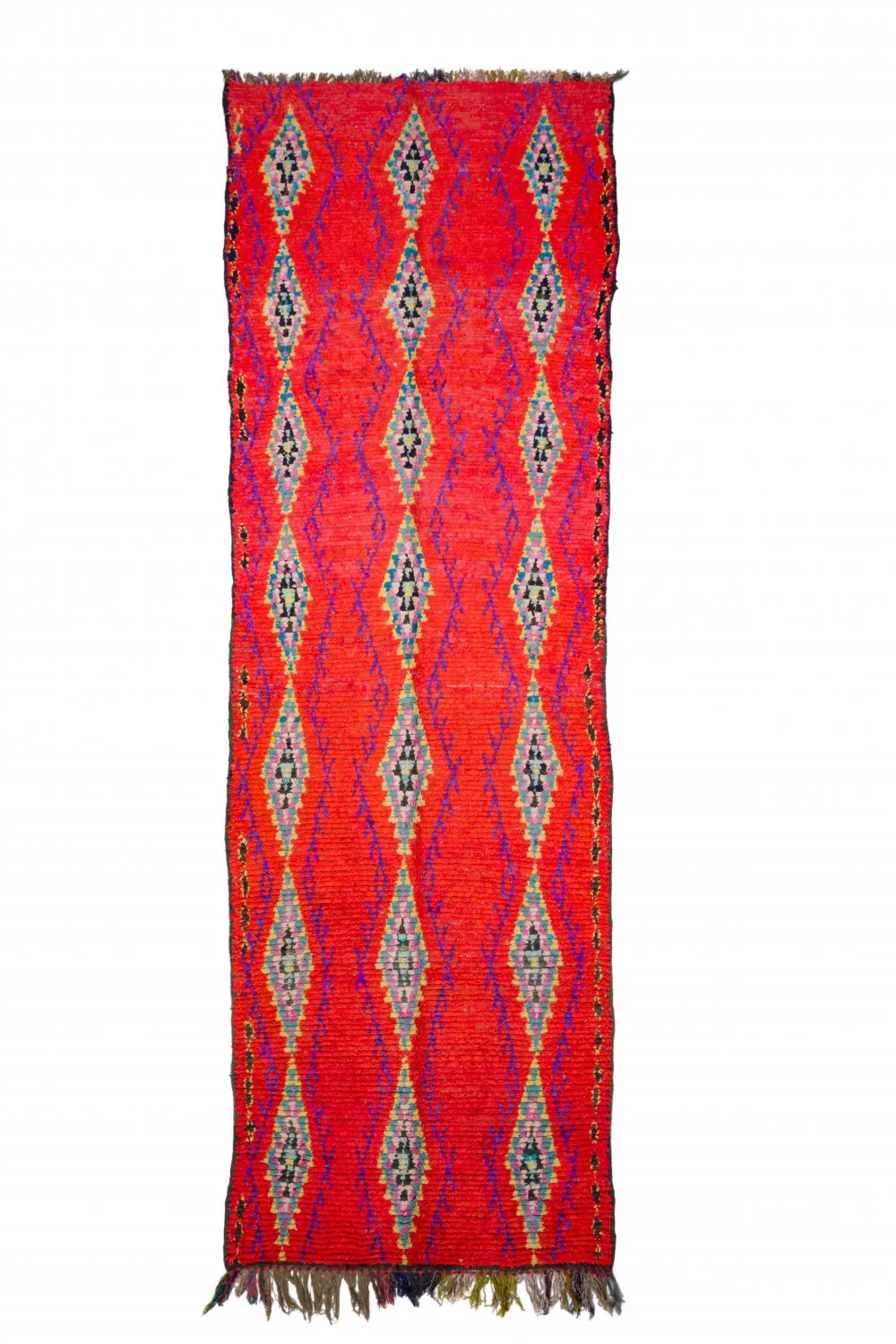Tapis berbère marocain Boucherouite 440 x 135 cm