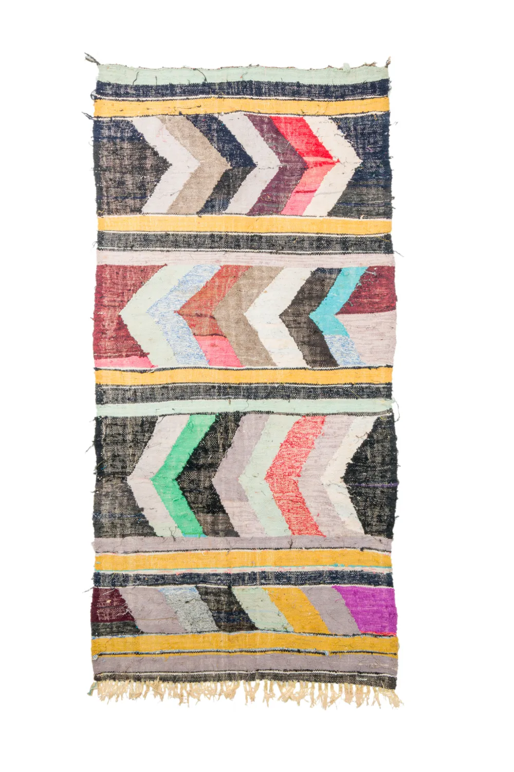Tapis berbère marocain Boucherouite 130 x 260 cm