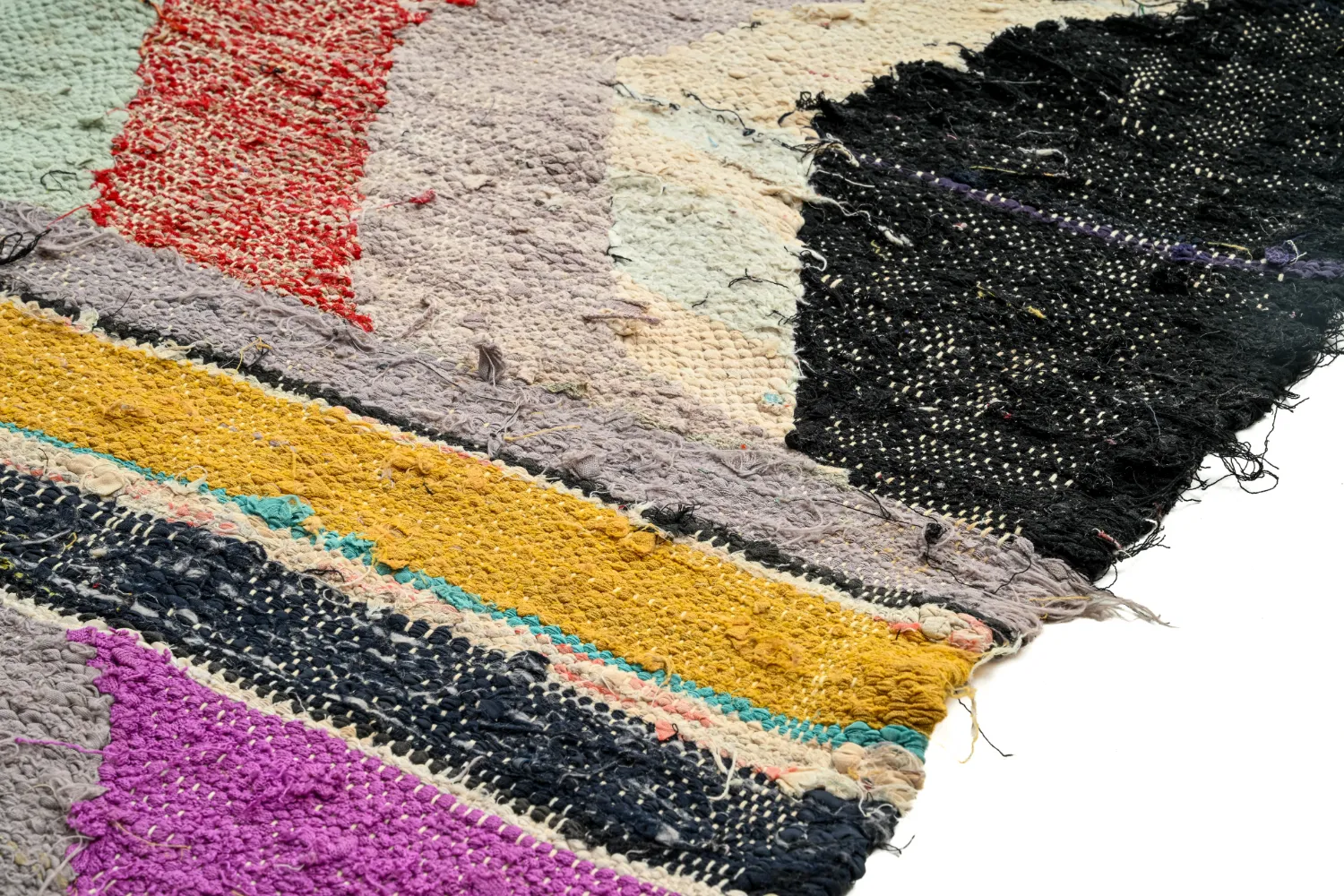 Tapis berbère marocain Boucherouite 130 x 260 cm