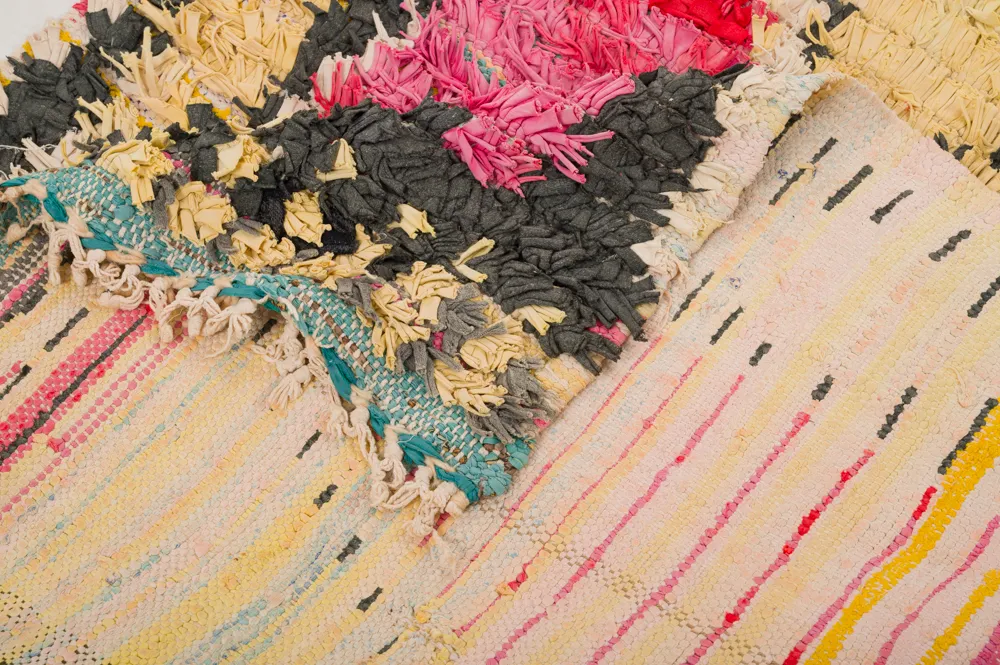 Tapis berbère marocain Boucherouite 390 x 150 cm