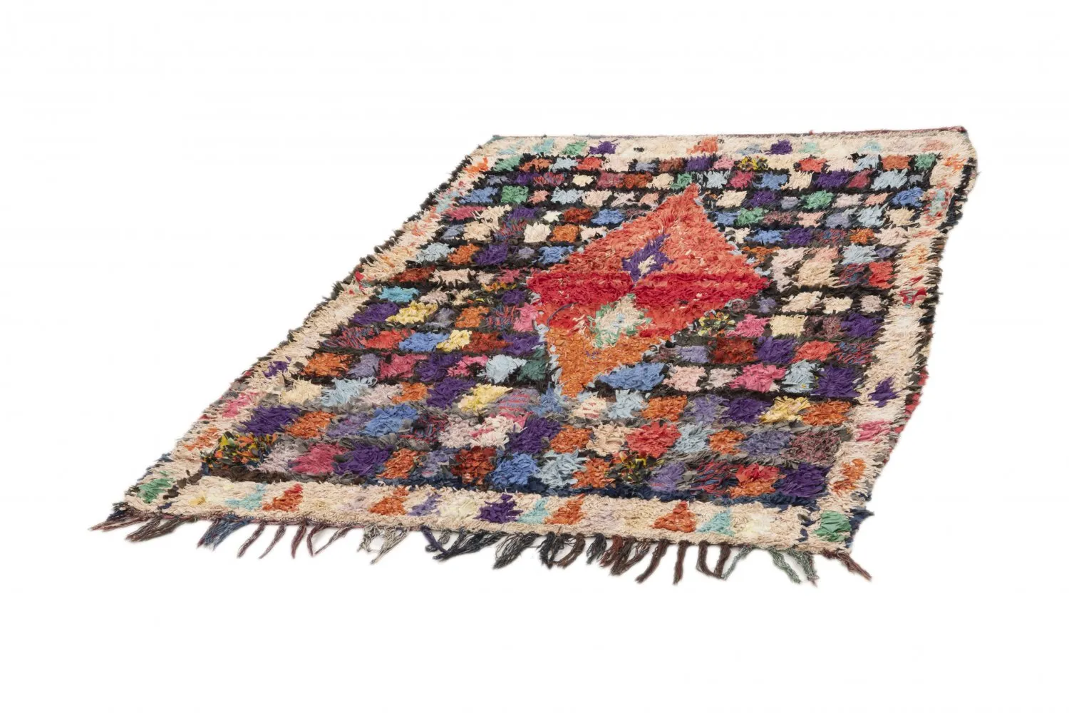 Tapis Marocain Berbère Boucherouite 195 x 125 cm