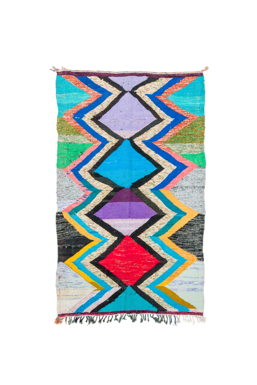 Tapis berbère marocain Boucherouite 140 x 235 cm
