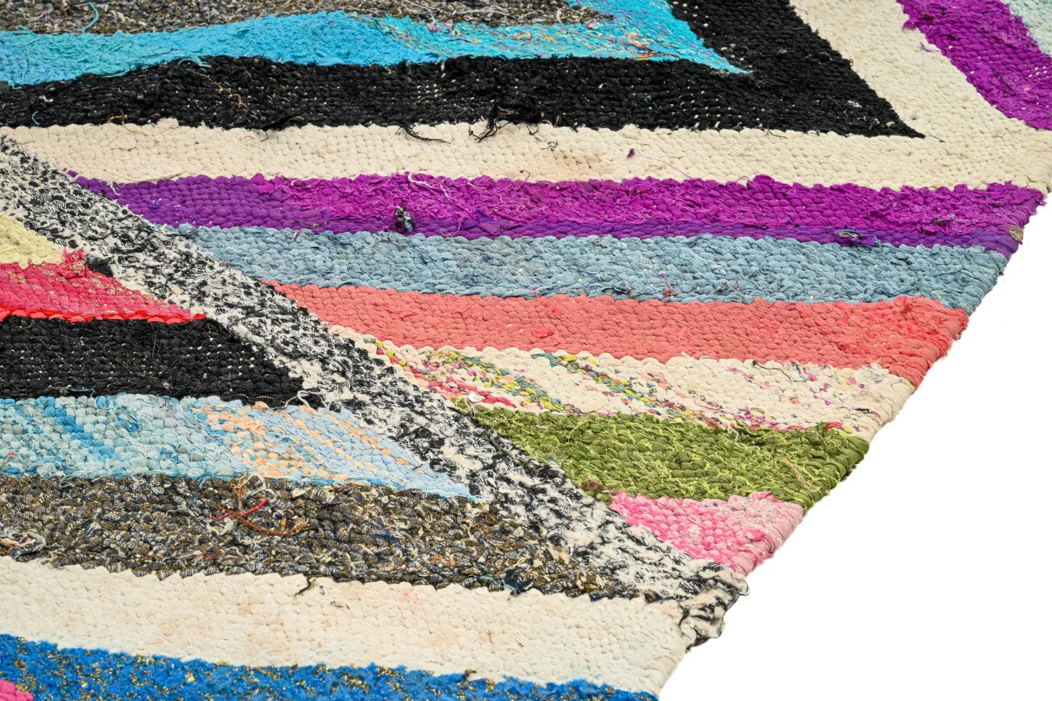 Tapis berbère marocain Boucherouite 165 x 270 cm