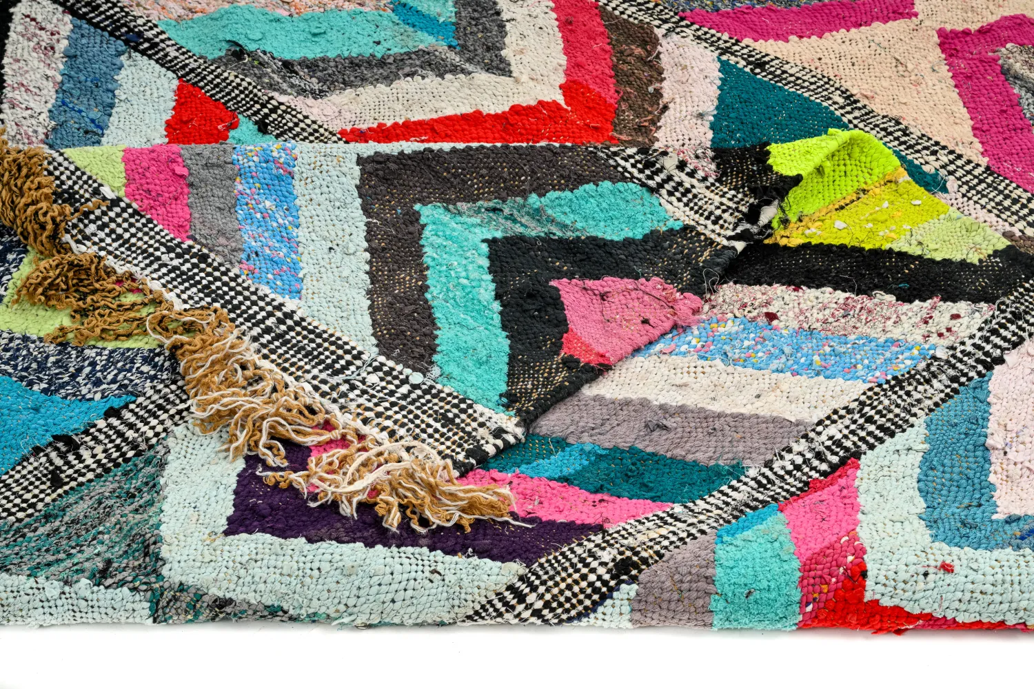 Tapis berbère marocain Boucherouite 145 x 270 cm