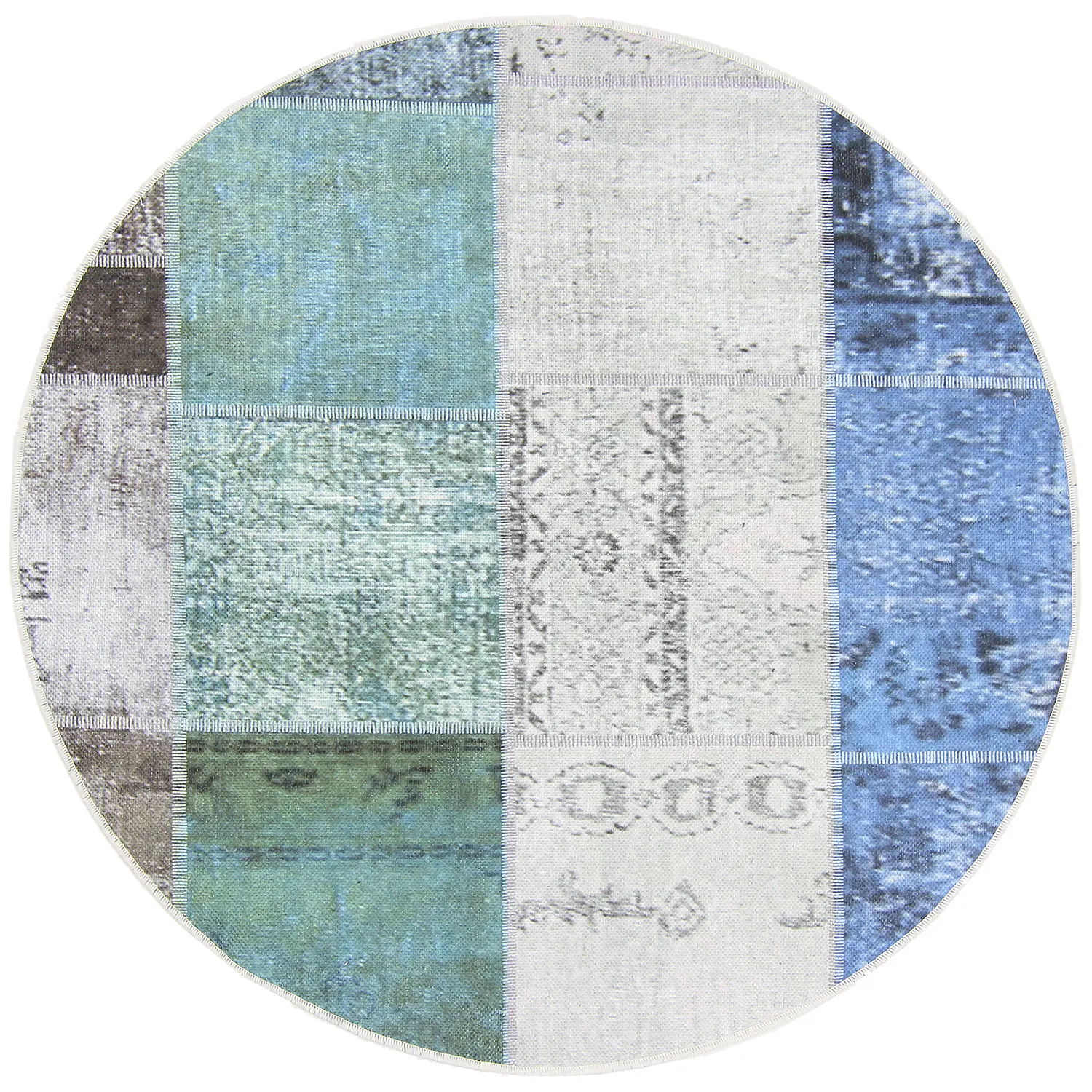 Tapis rond - Ariana (bleu)