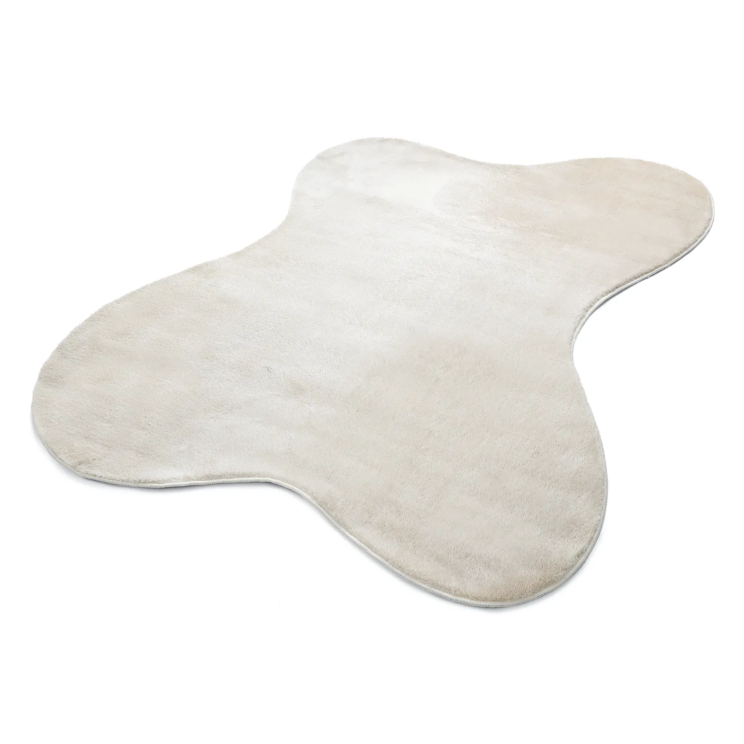 Tapis Shaggy Ondulé Asymétrique - Aranga Super Soft Fur (beige)