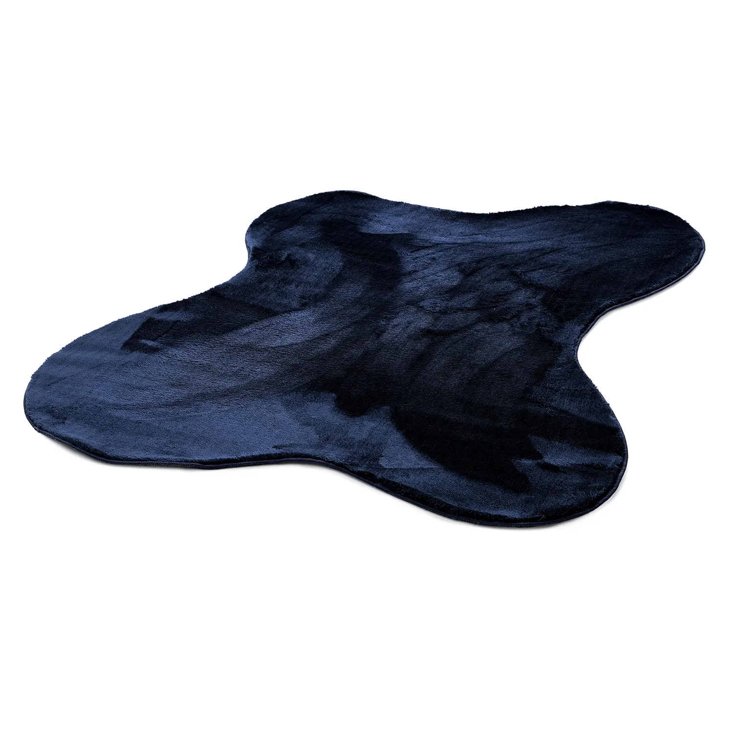 Tapis Shaggy Ondulé Asymétrique - Aranga Super Soft Fur (bleu foncé)