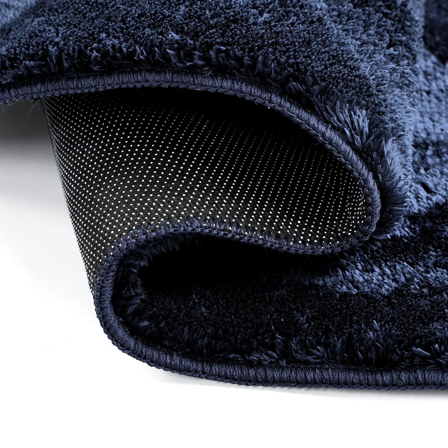 Tapis Shaggy Ondulé Asymétrique - Aranga Super Soft Fur (bleu foncé)