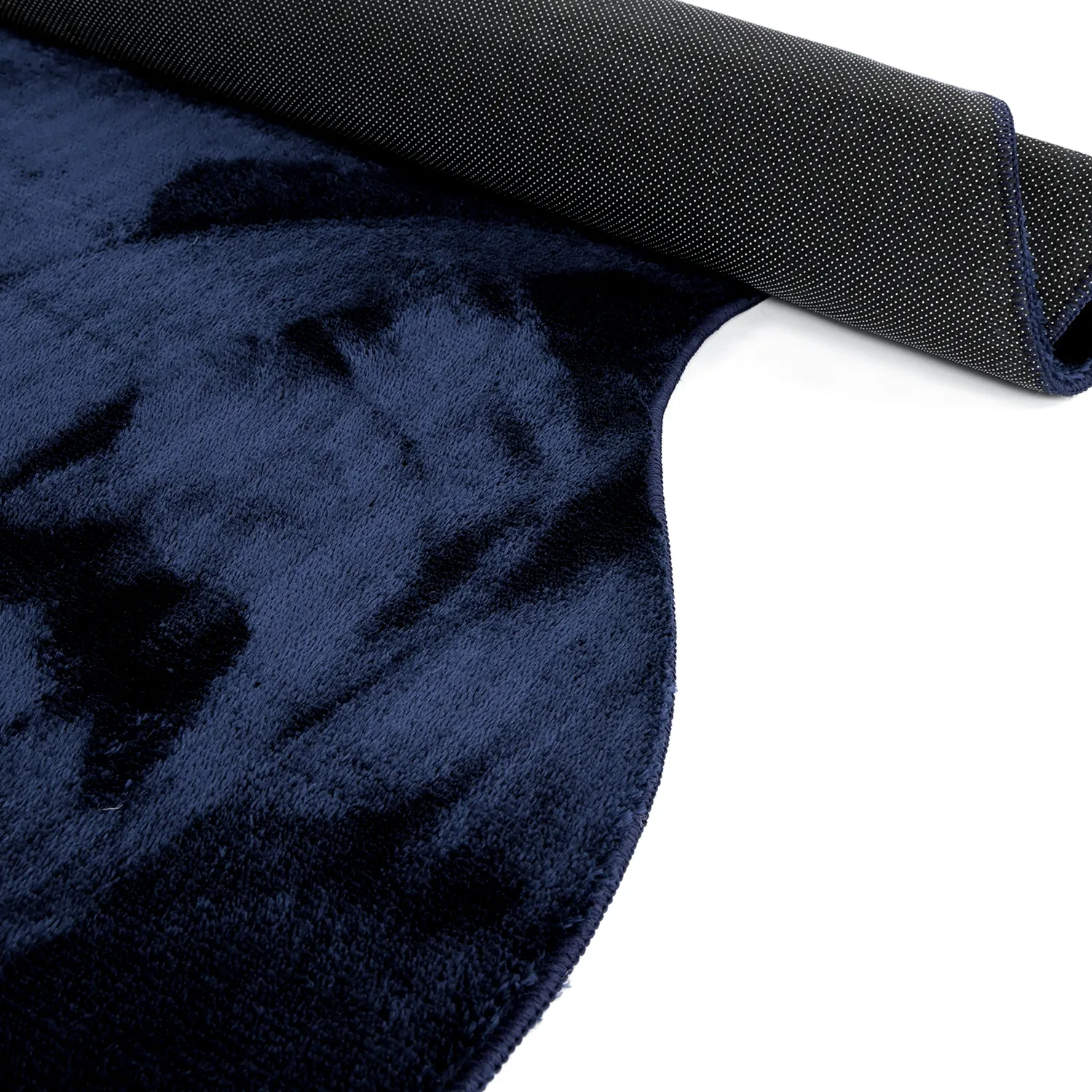 Tapis Shaggy Ondulé Asymétrique - Aranga Super Soft Fur (bleu foncé)