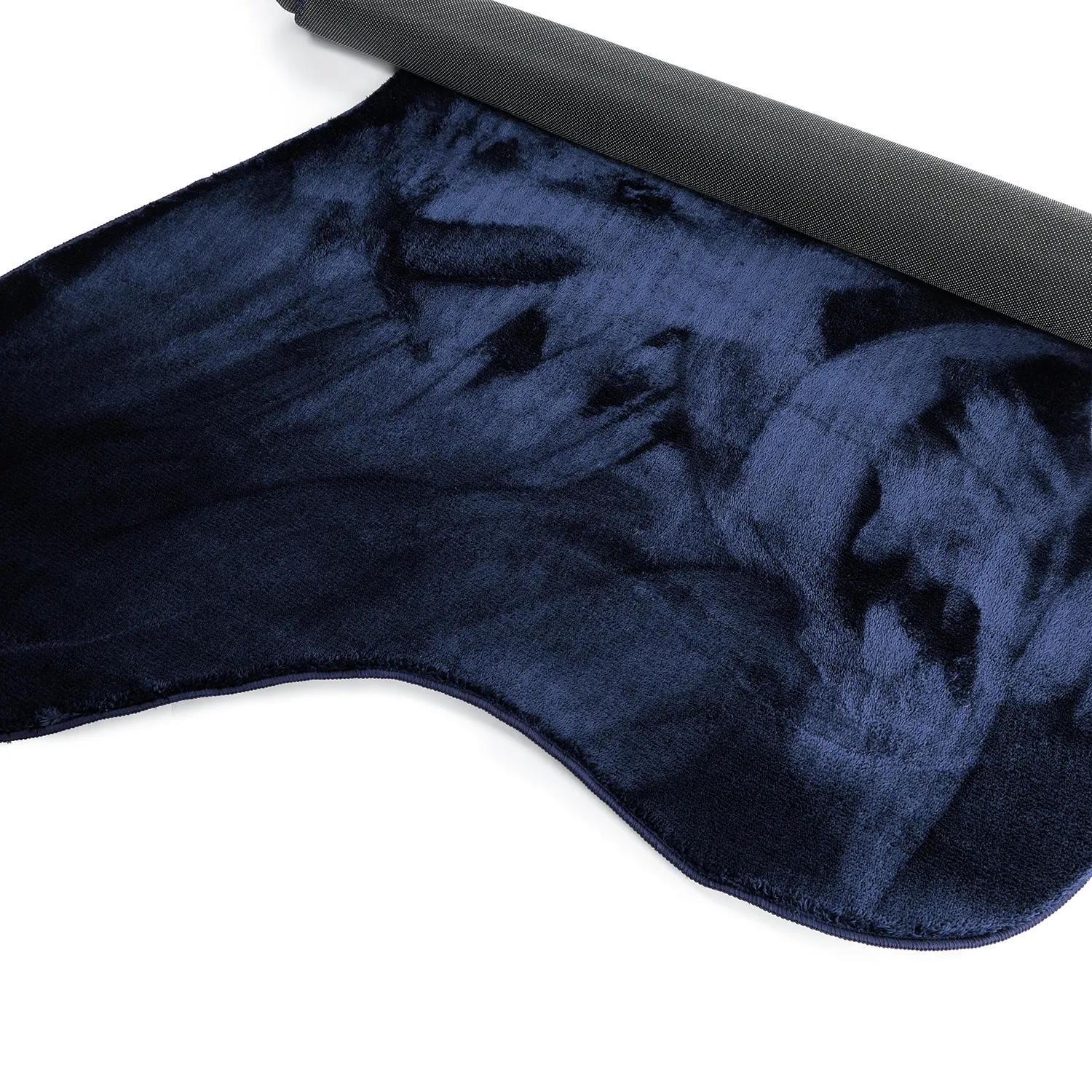 Tapis Shaggy Ondulé Asymétrique - Aranga Super Soft Fur (bleu foncé)
