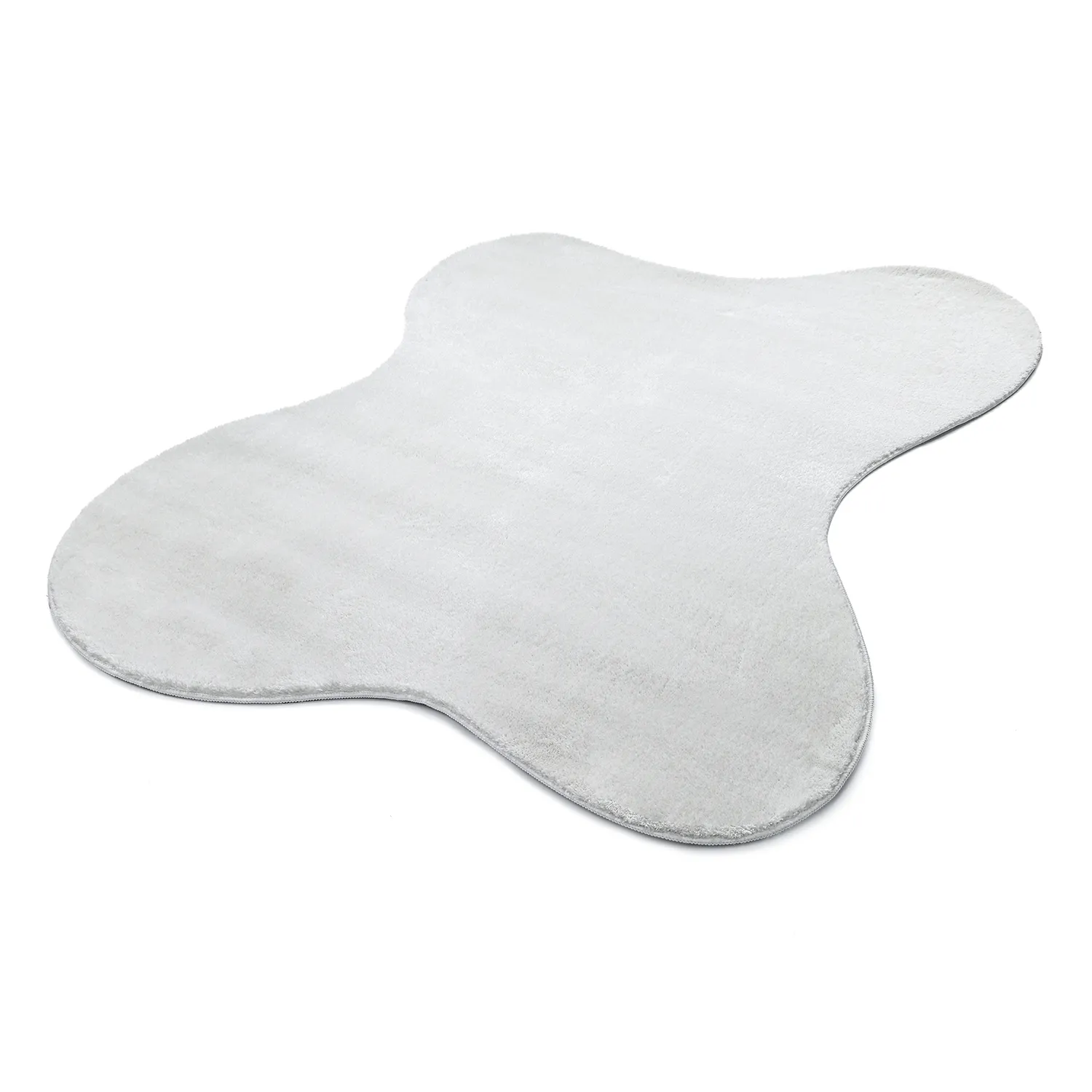 Tapis Shaggy Ondulé Asymétrique - Aranga Super Soft Fur (blanc)