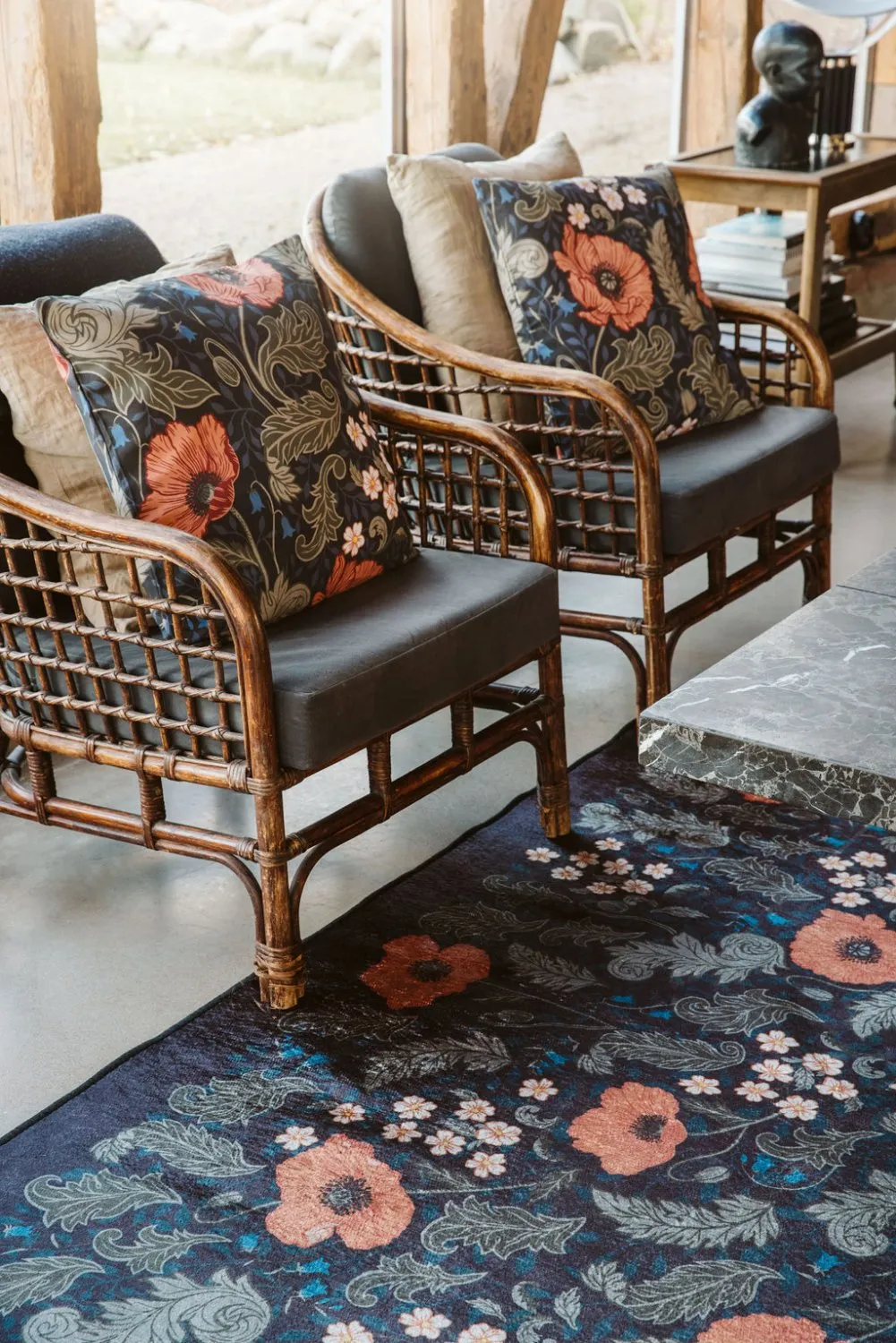 Tapis Wilton - Poppy (noir)