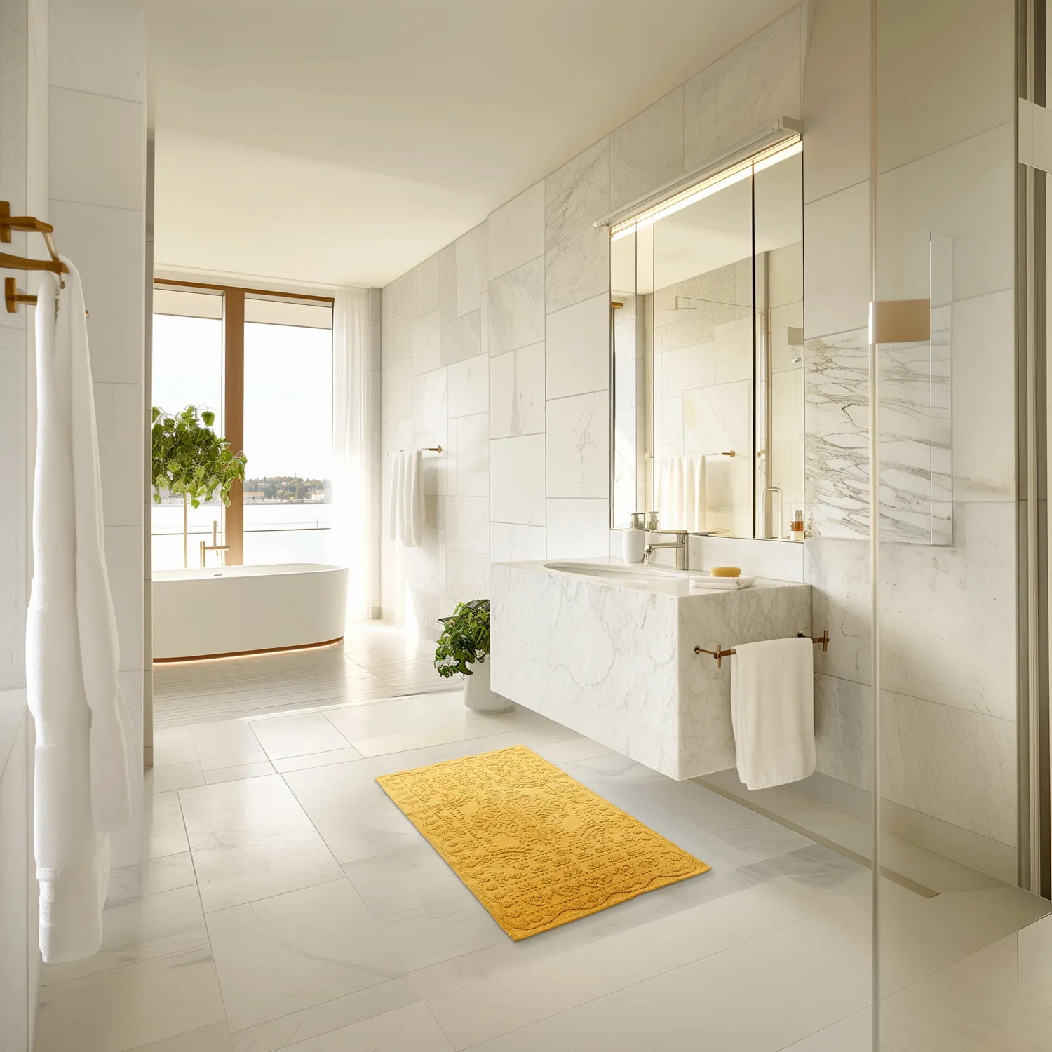 Tapis de salle de bain - Bella (jaune)