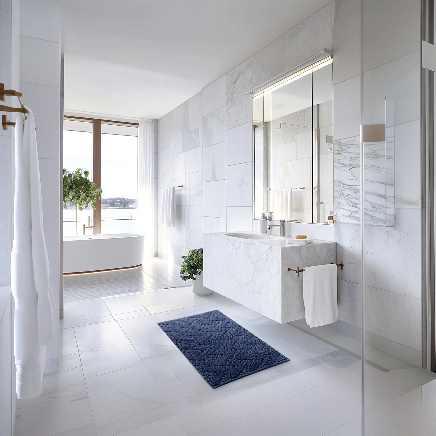Tapis de salle de bain - Bellona (bleu)