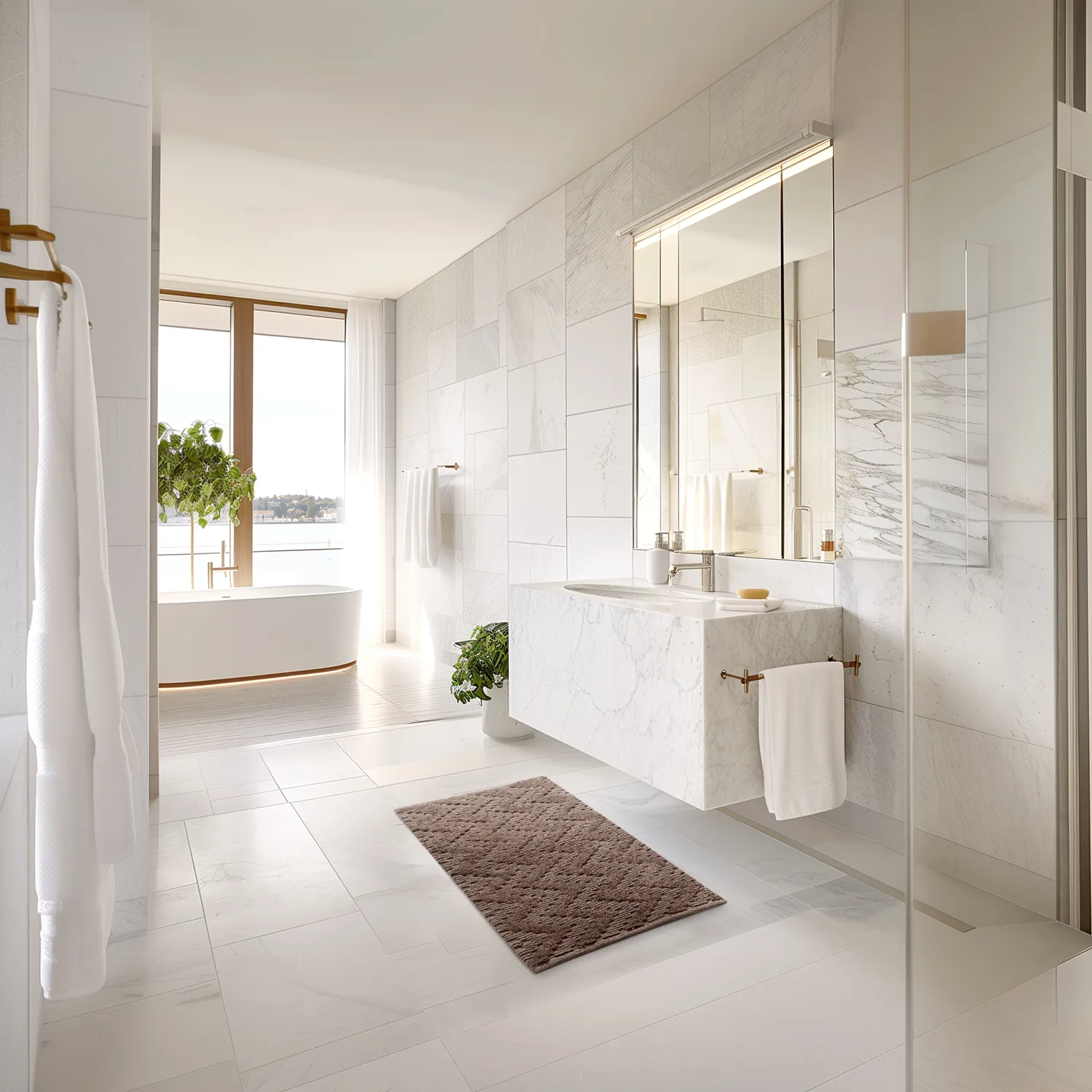 Tapis de salle de bain - Bellona (marron)