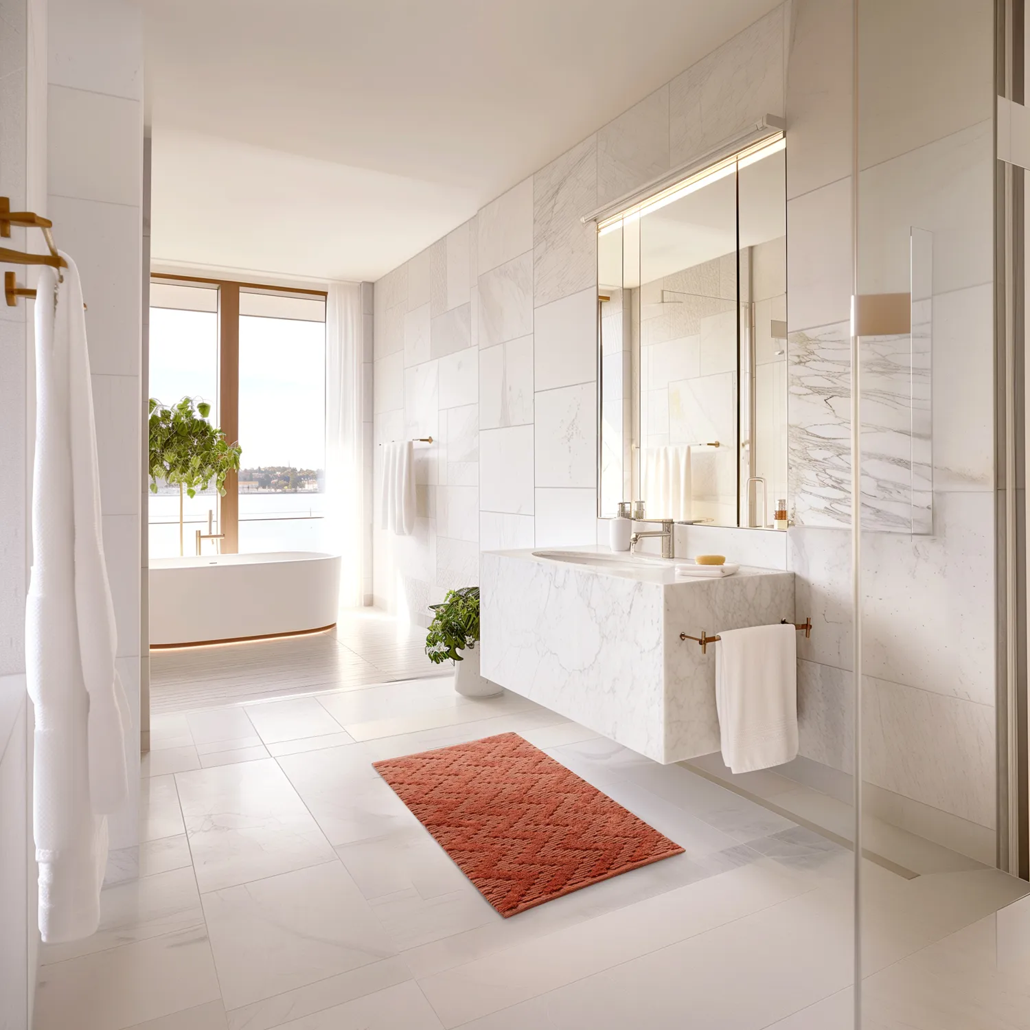 Tapis de salle de bain - Bellona (terre cuite)