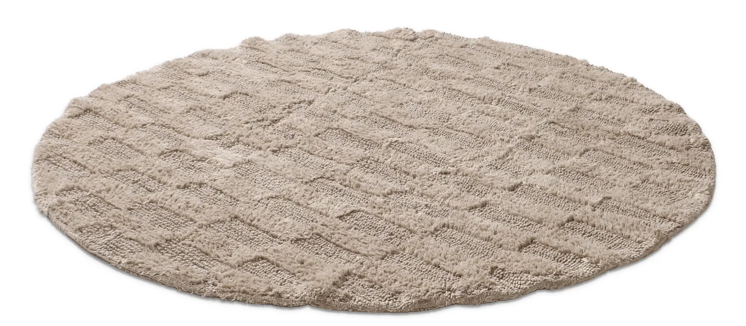Tapis de salle de bain rond - Bevin (beige)