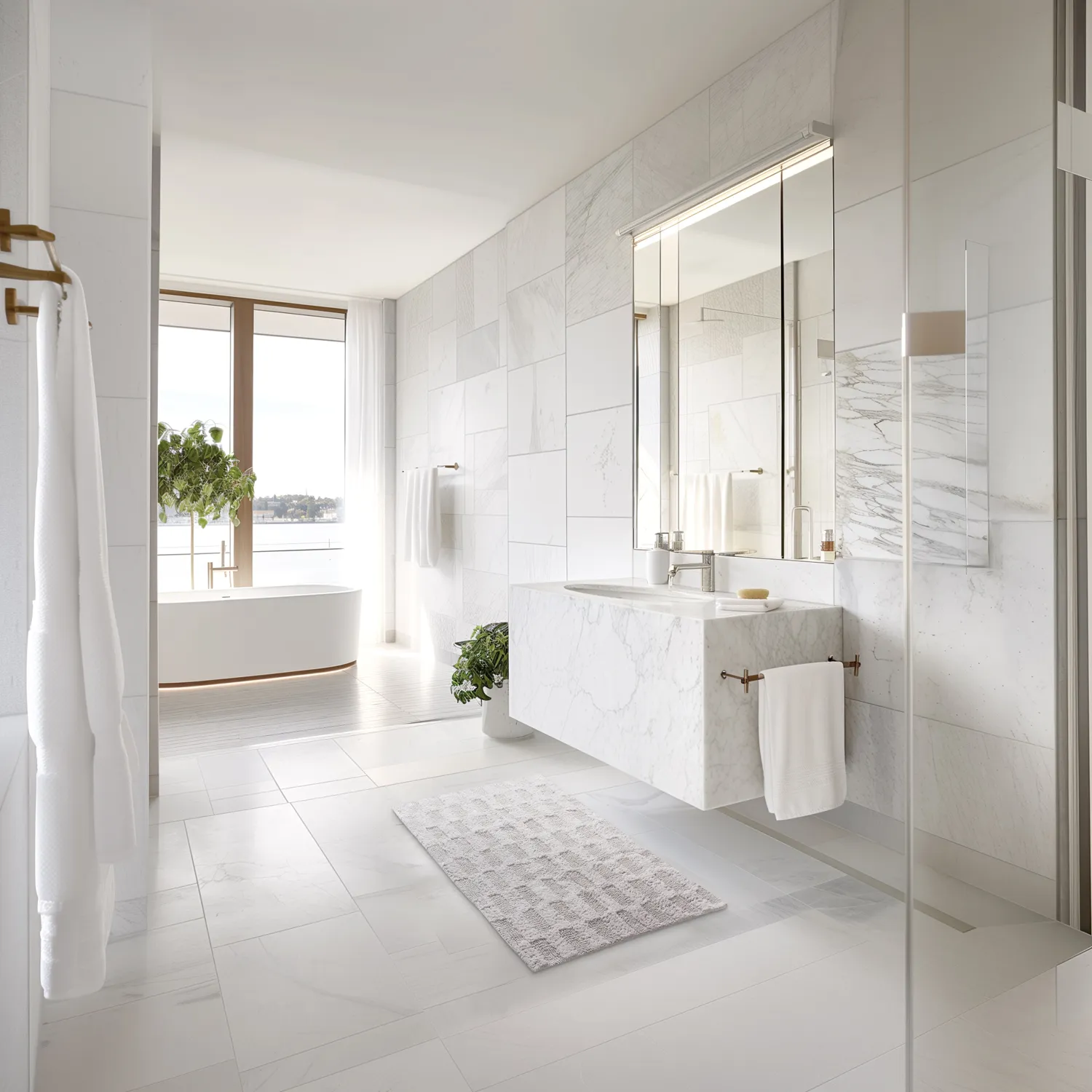 Tapis de salle de bain - Bevin (gris clair)