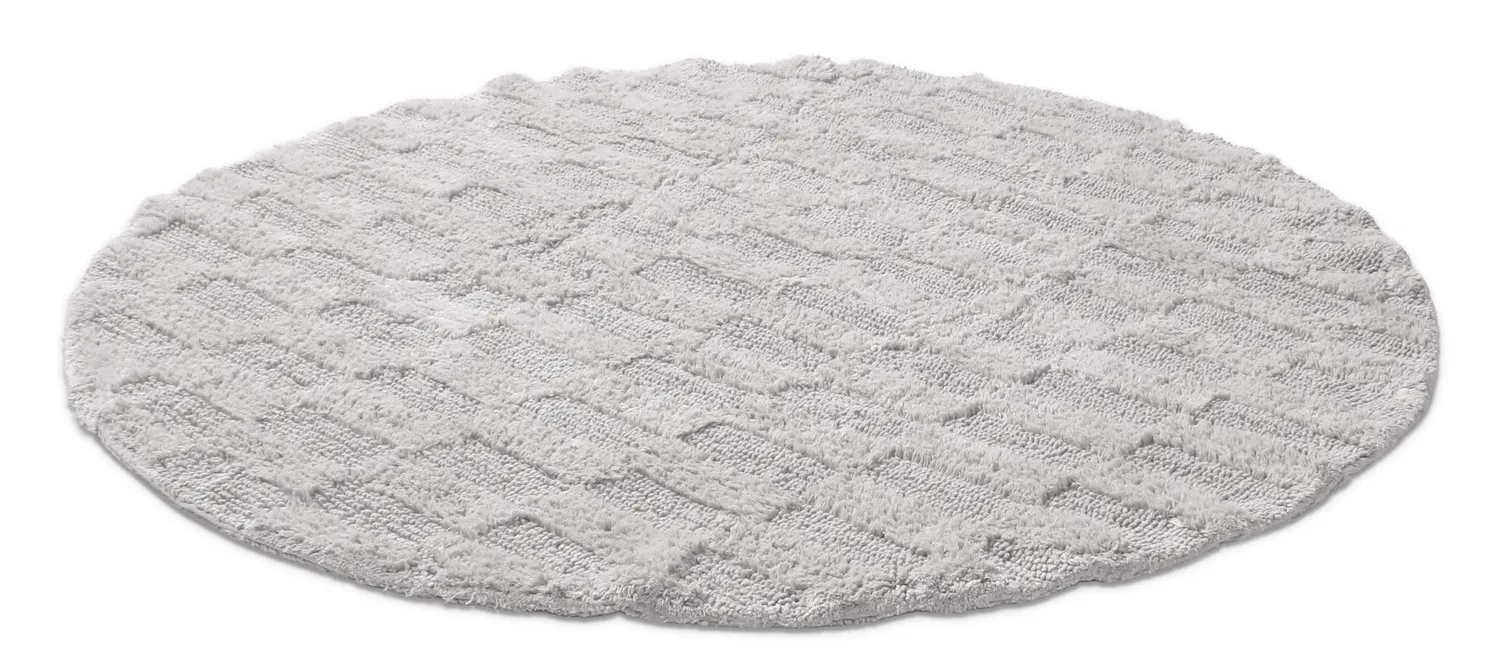 Tapis de salle de bain rond - Bevin (gris clair)