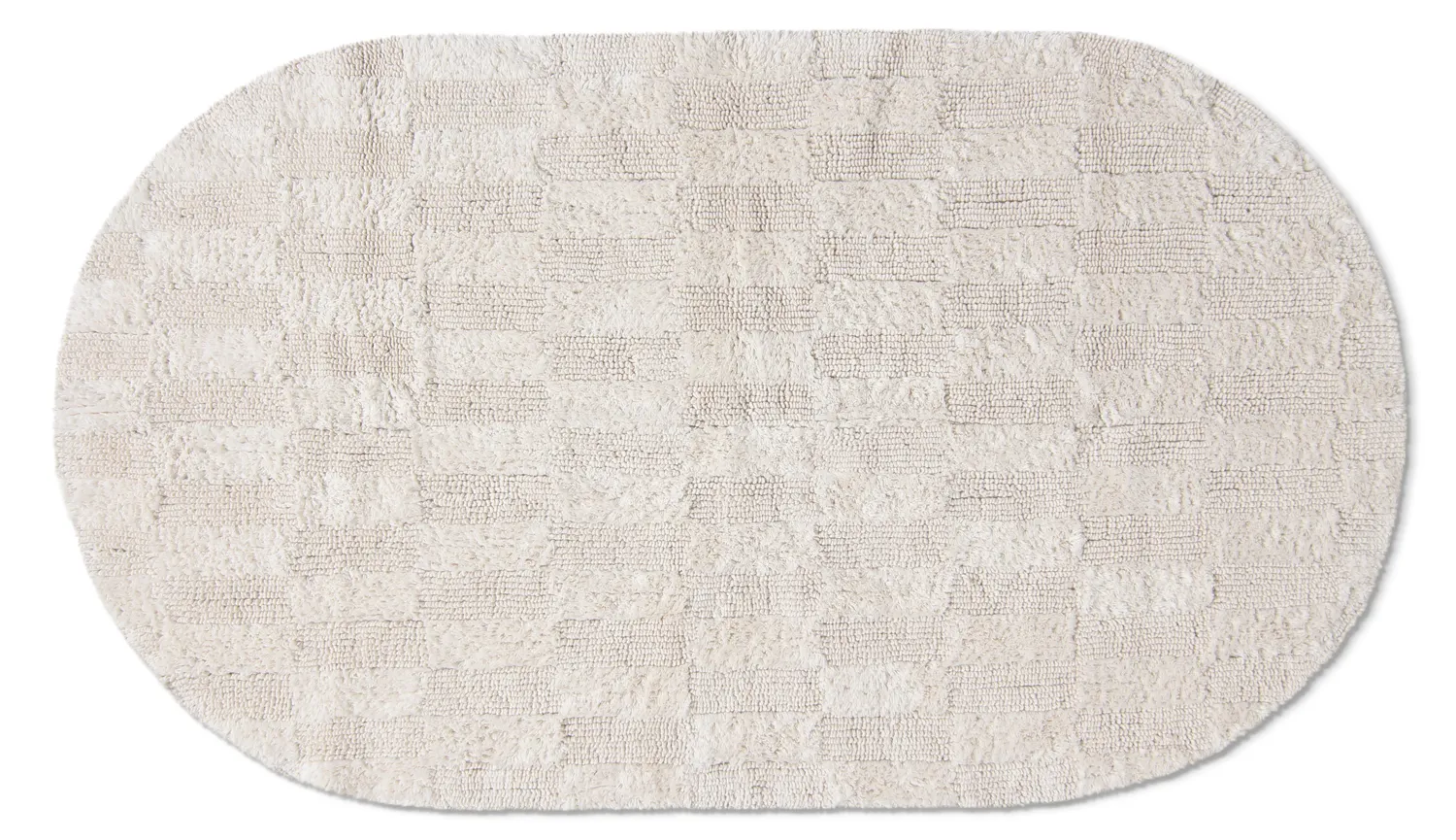 Tapis de salle de bain ovale - Bevin (blanc cassé)