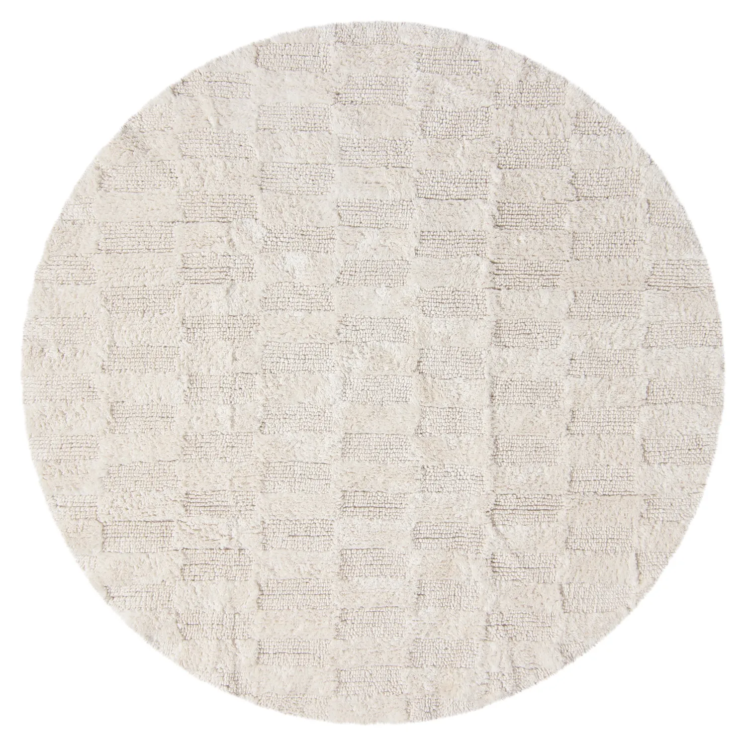 Tapis de salle de bain rond - Bevin (blanc cassé)