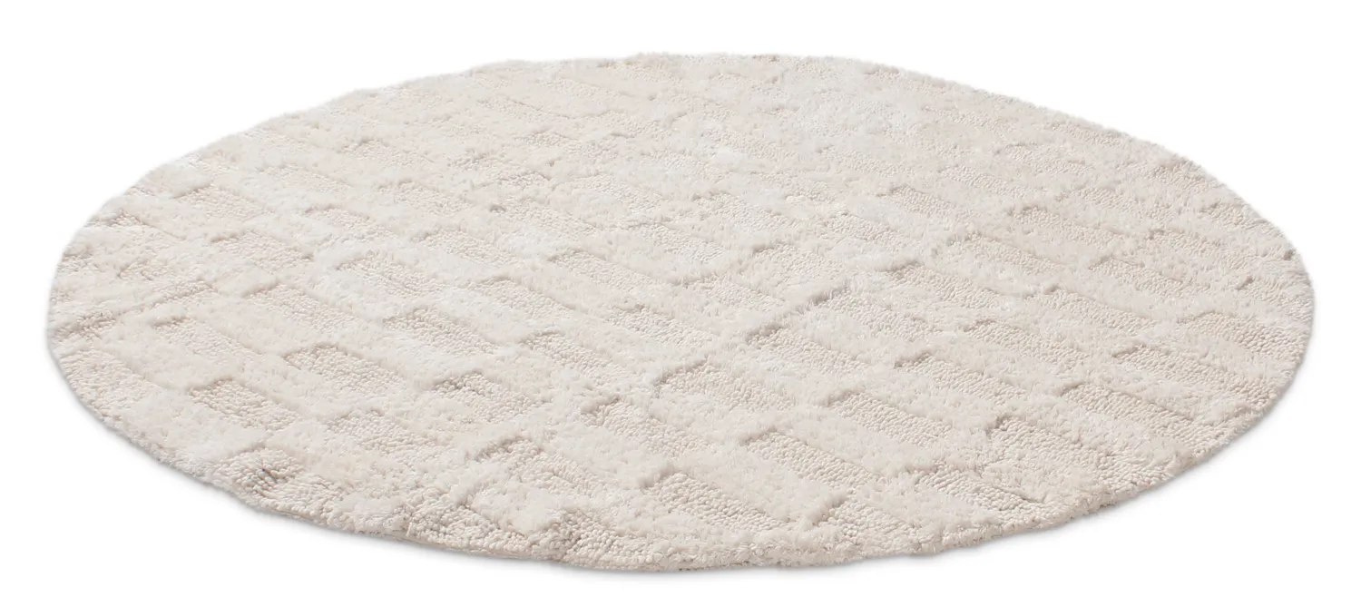 Tapis de salle de bain rond - Bevin (blanc cassé)