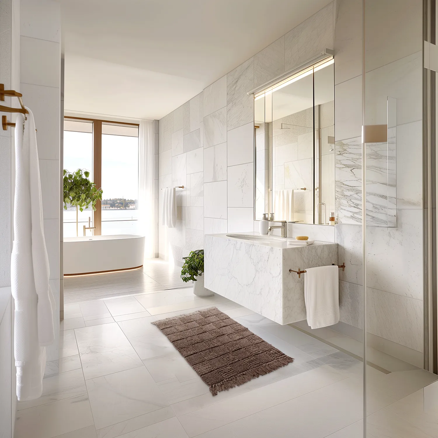 Tapis de salle de bain - Duna (marron)