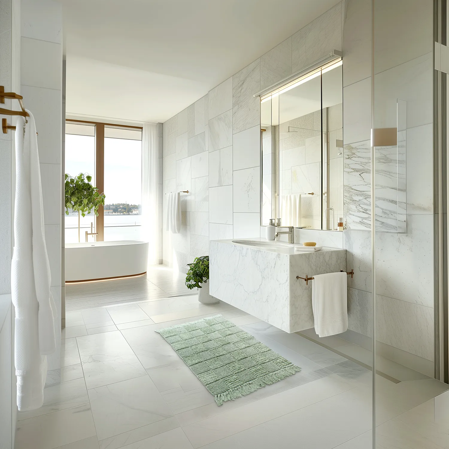 Tapis de salle de bain - Duna (vert clair)