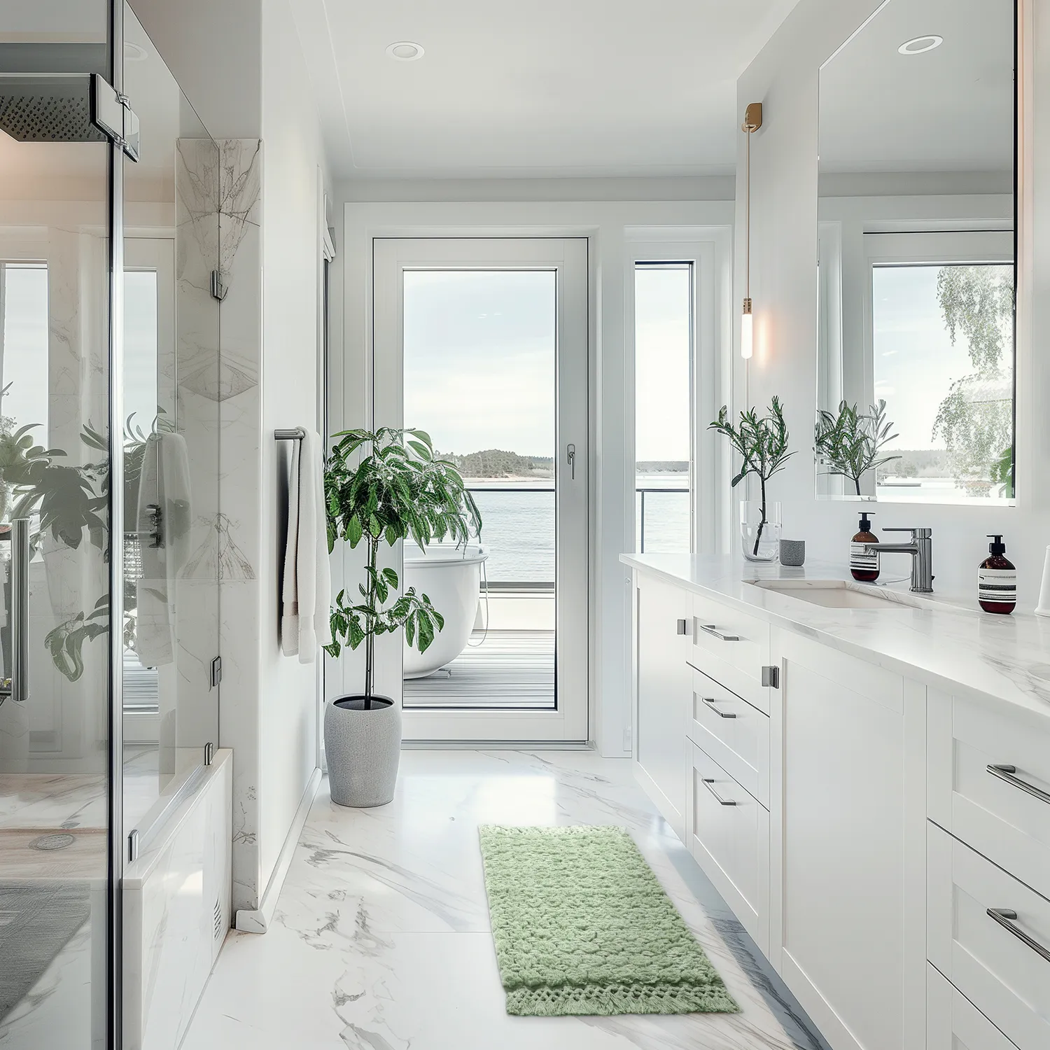 Tapis de salle de bain - Elvie (vert clair)