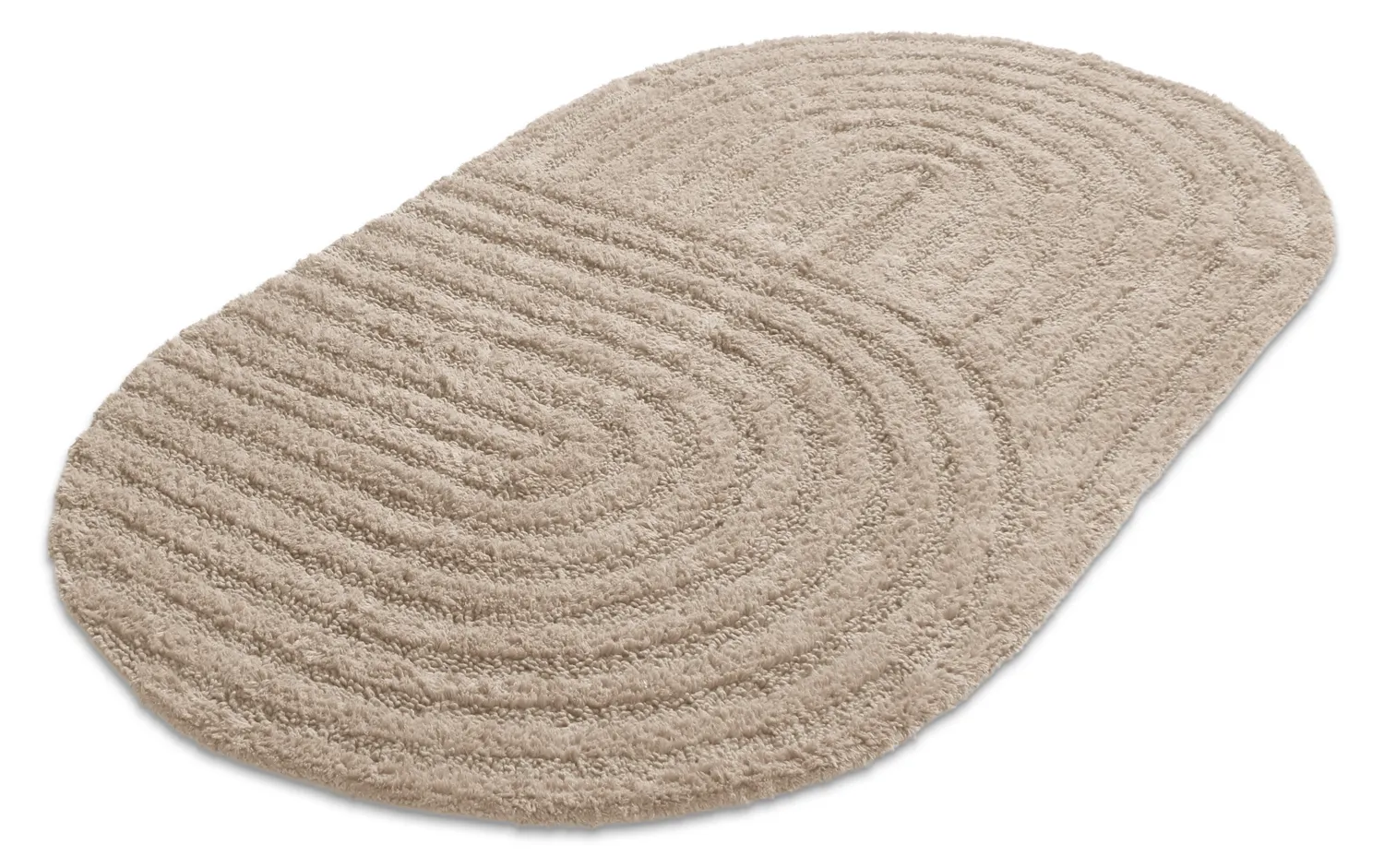 Tapis de salle de bain ovale - Embla (beige)
