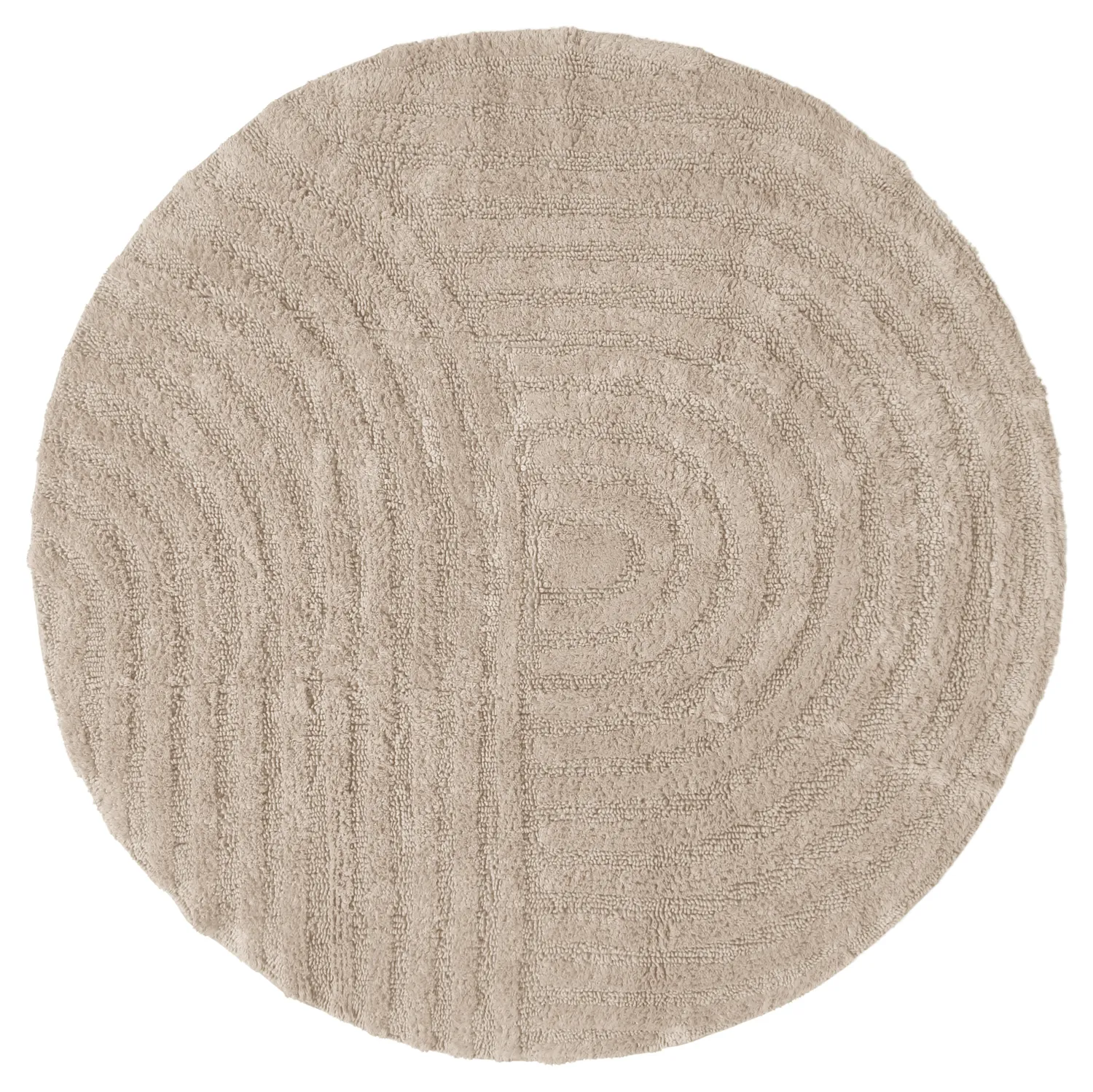 Tapis de salle de bain rond - Embla (beige)