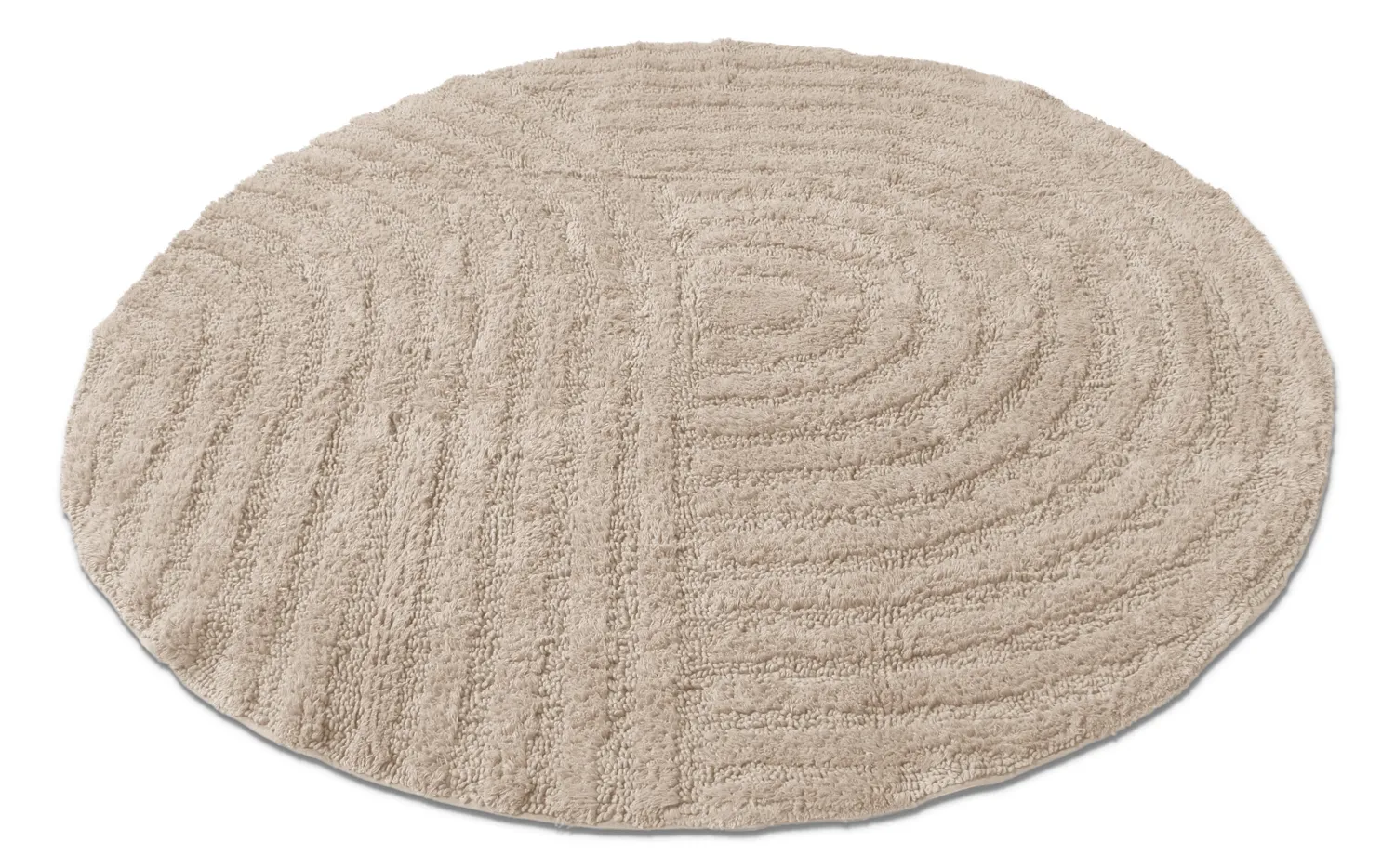 Tapis de salle de bain rond - Embla (beige)