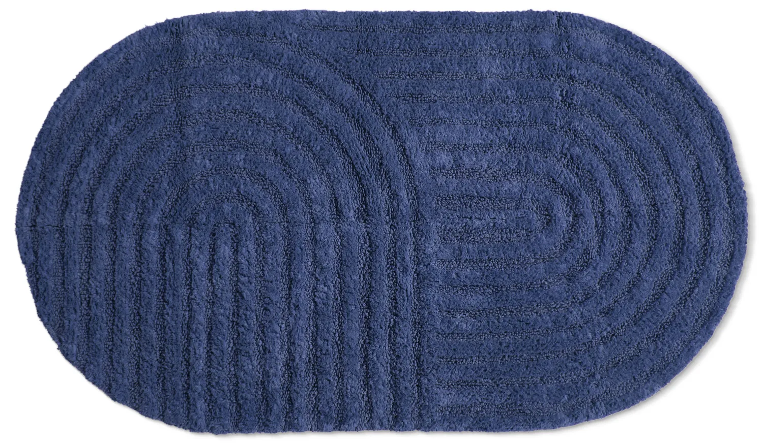 Tapis de salle de bain ovale - Embla (bleu)