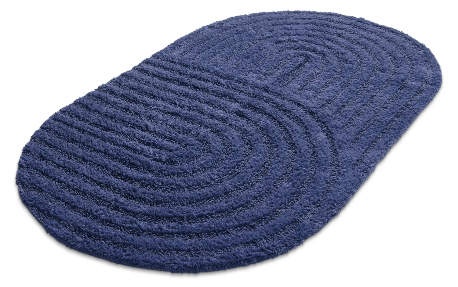 Tapis de salle de bain ovale - Embla (bleu)