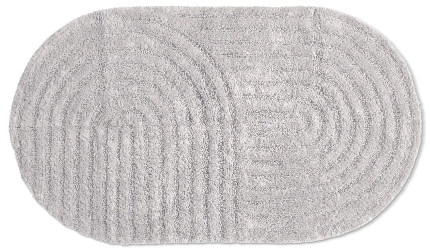Tapis de salle de bain ovale - Embla (gris clair)
