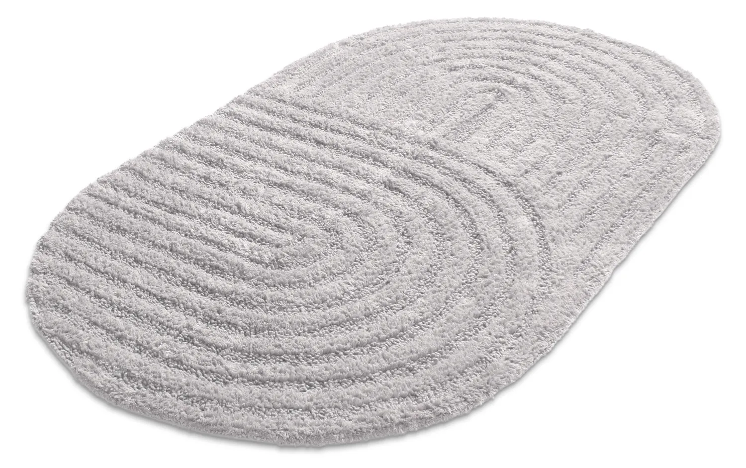 Tapis de salle de bain ovale - Embla (gris clair)