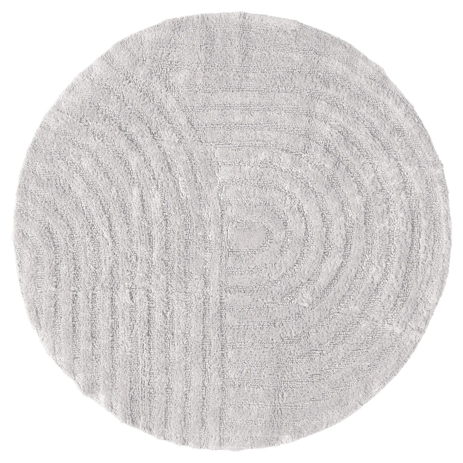 Tapis de salle de bain rond - Embla (gris clair)