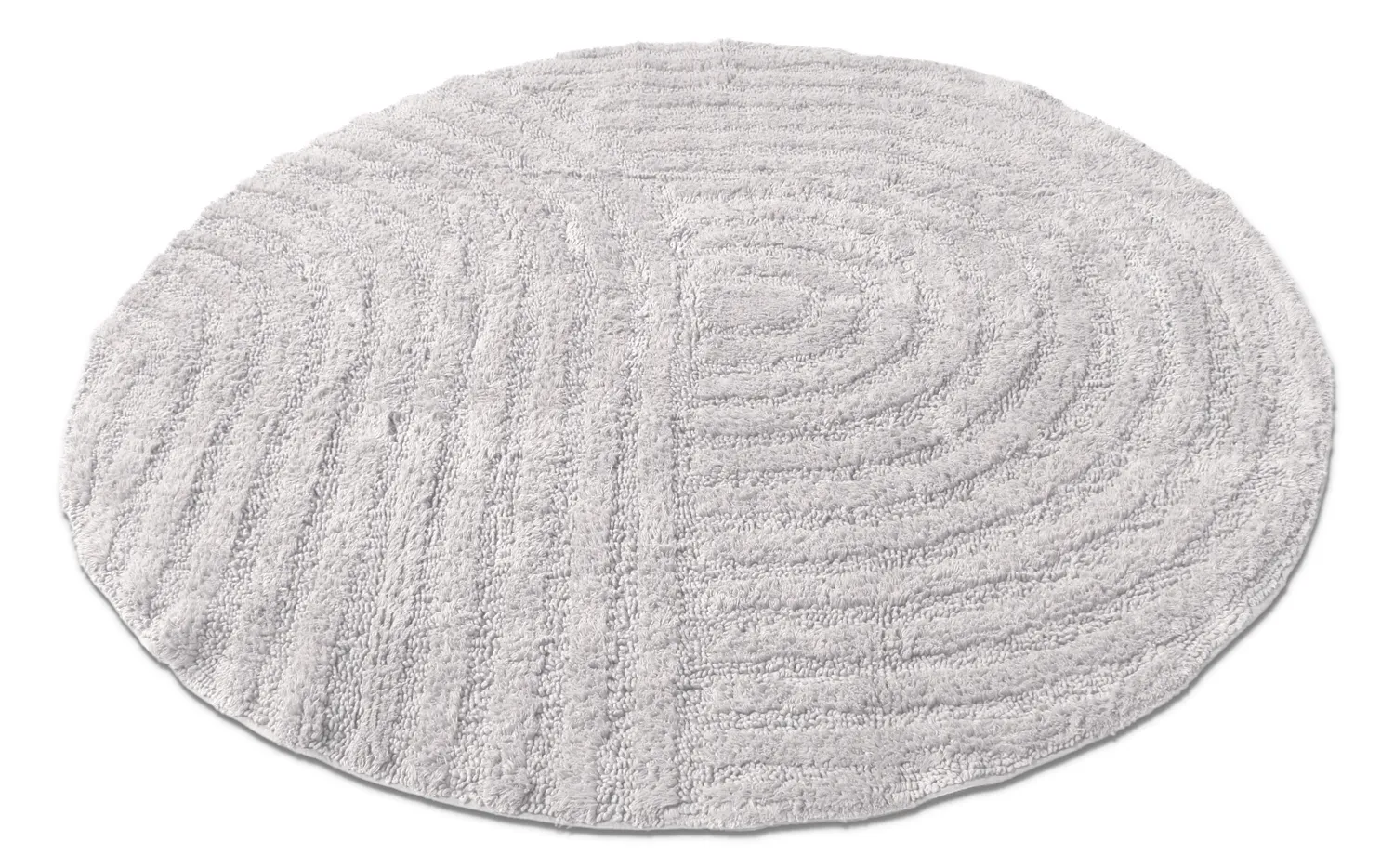 Tapis de salle de bain rond - Embla (gris clair)