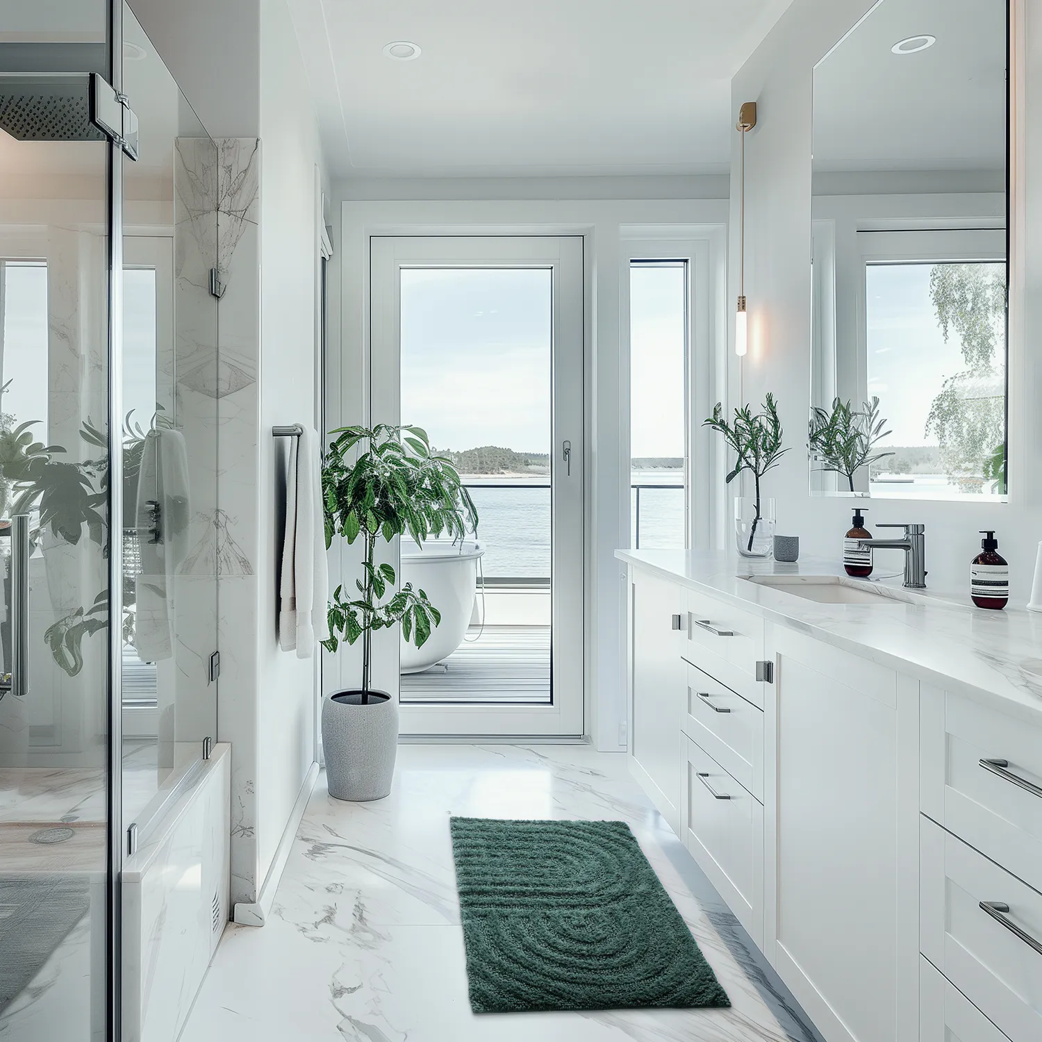 Tapis de salle de bain - Embla (vert foncé)
