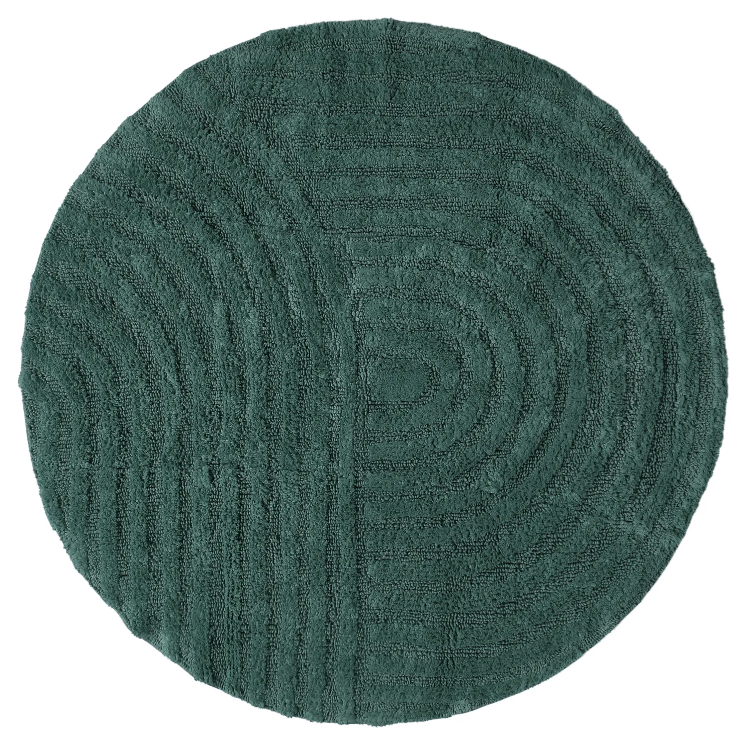 Tapis de salle de bain rond - Embla (vert foncé)