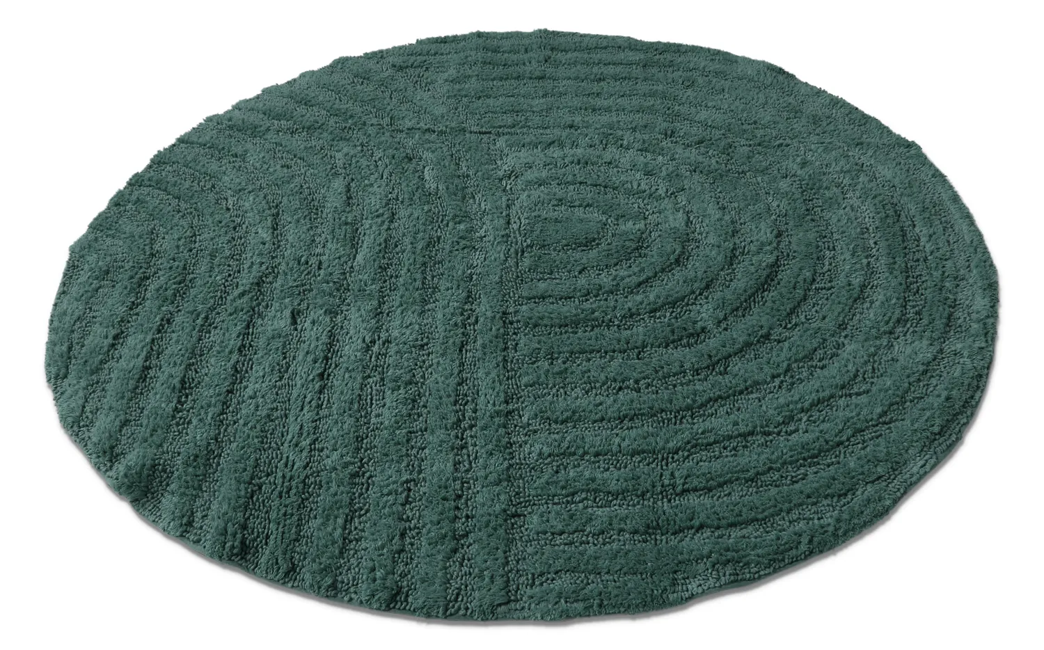 Tapis de salle de bain rond - Embla (vert foncé)