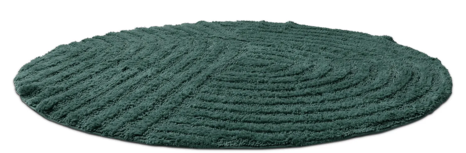 Tapis de salle de bain rond - Embla (vert foncé)