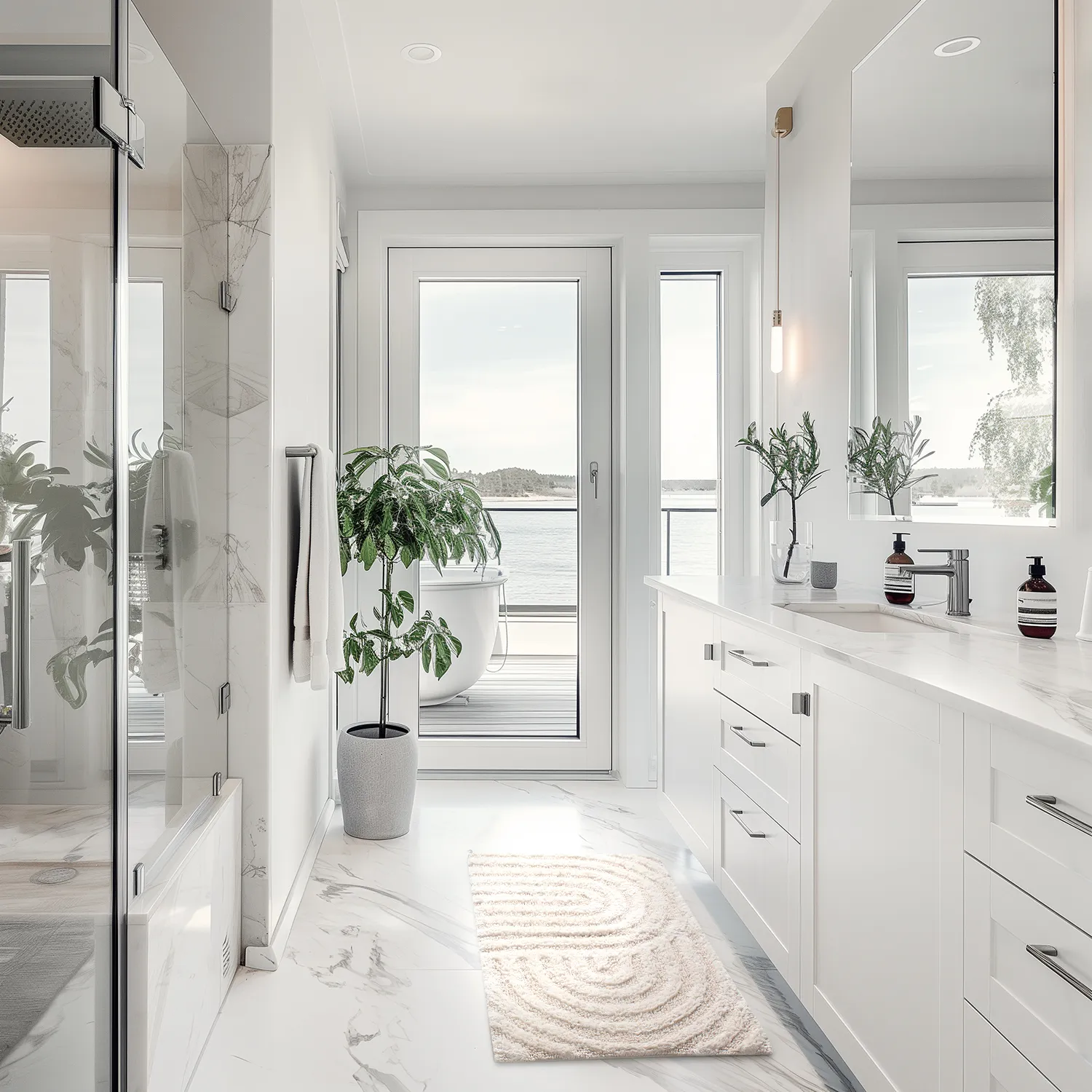 Tapis de salle de bain - Embla (blanc cassé)
