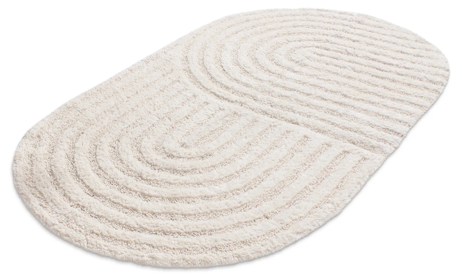 Tapis de salle de bain ovale - Embla (blanc cassé)