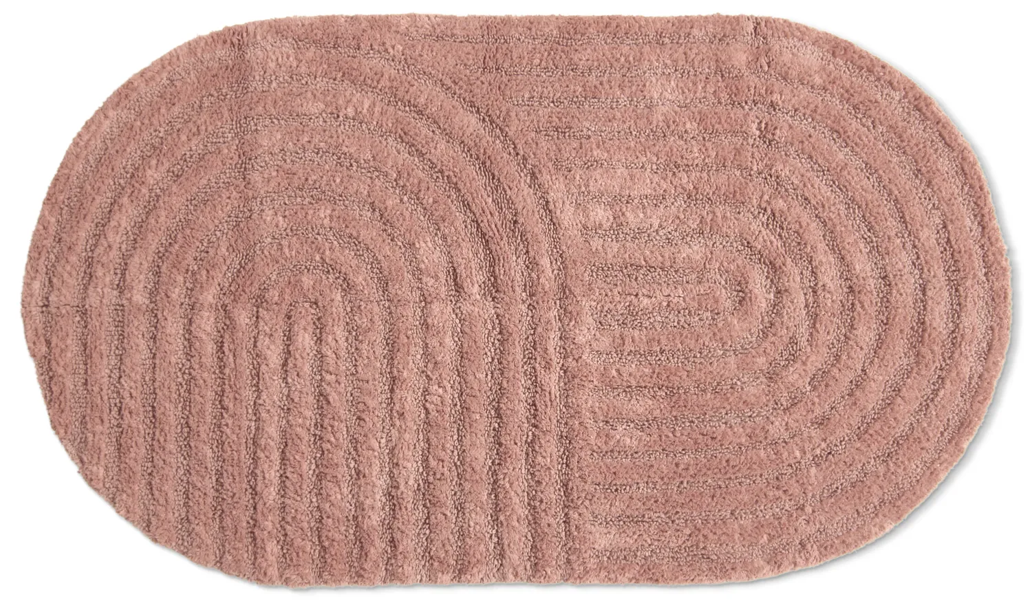 Tapis de salle de bain ovale - Embla (rose)