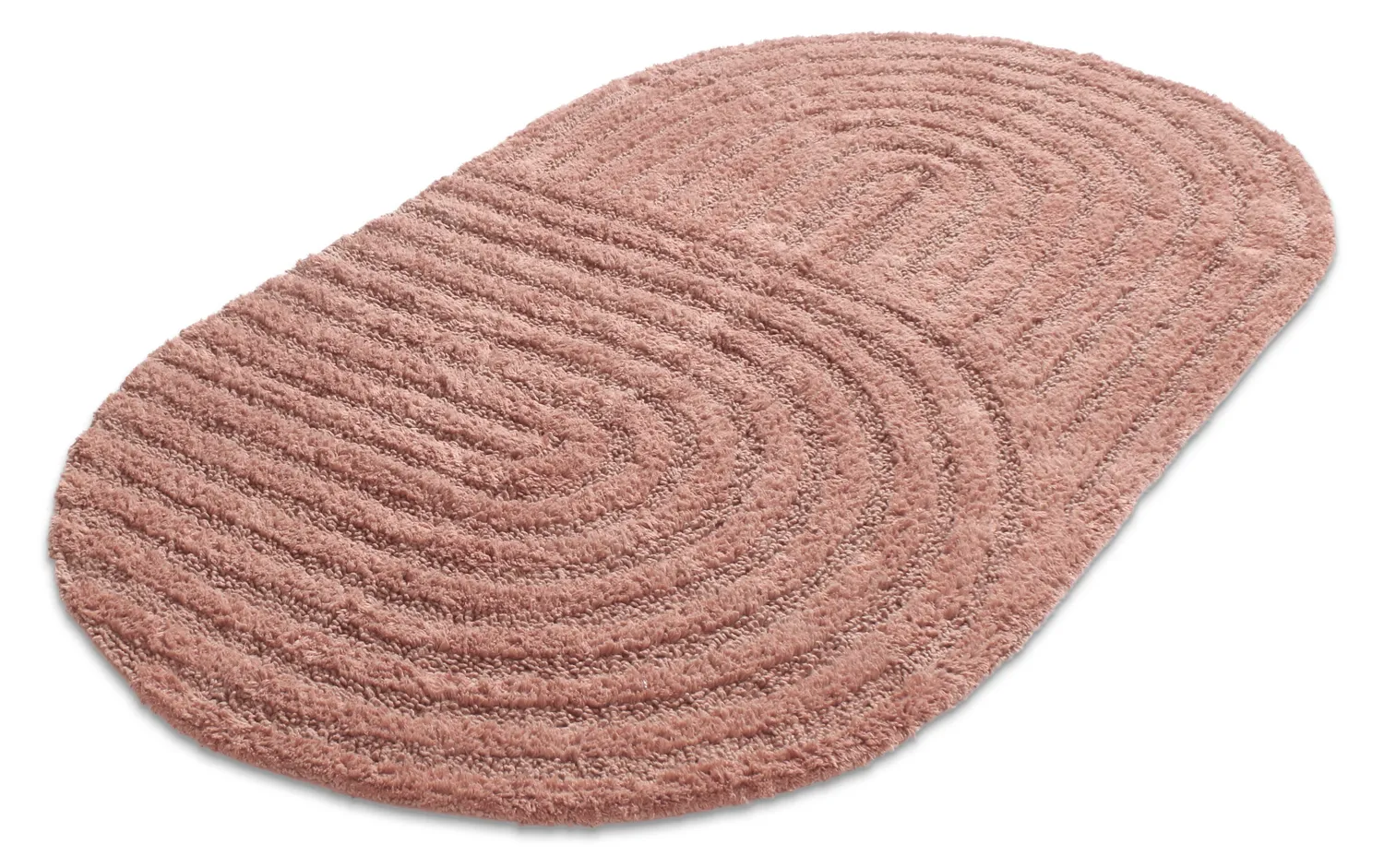 Tapis de salle de bain ovale - Embla (rose)