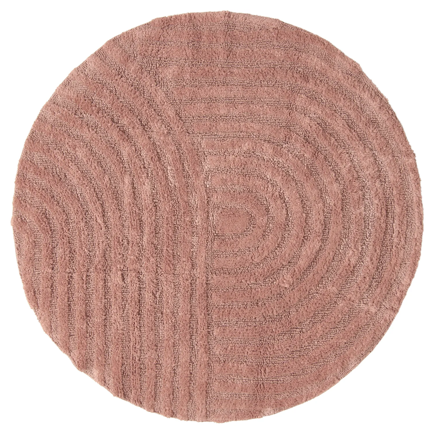 Tapis de salle de bain rond - Embla (rose)