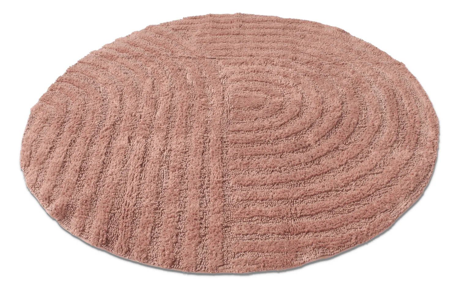Tapis de salle de bain rond - Embla (rose)